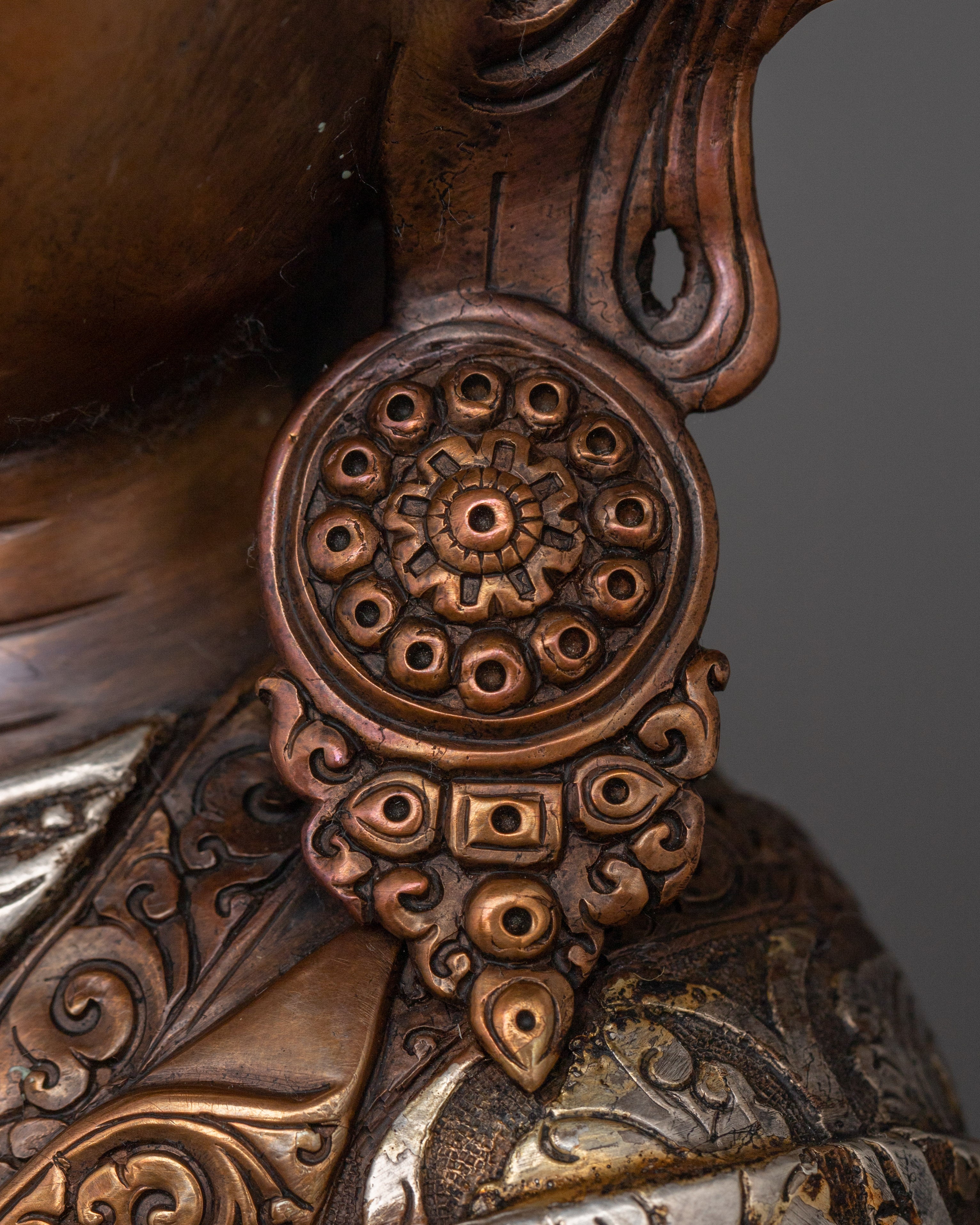 Oxidized Copper Crowned Shakyamuni Buddha | Spiritual Decor