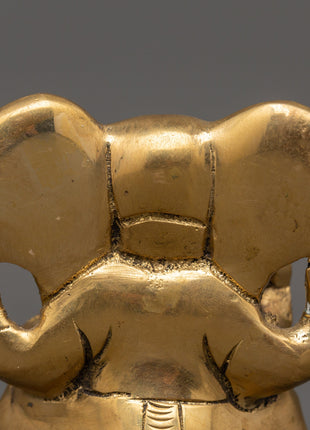 Brass Elephant Head Deity Ganesha Statue | Hindu Deity Decor for Prosperity & Good Luck