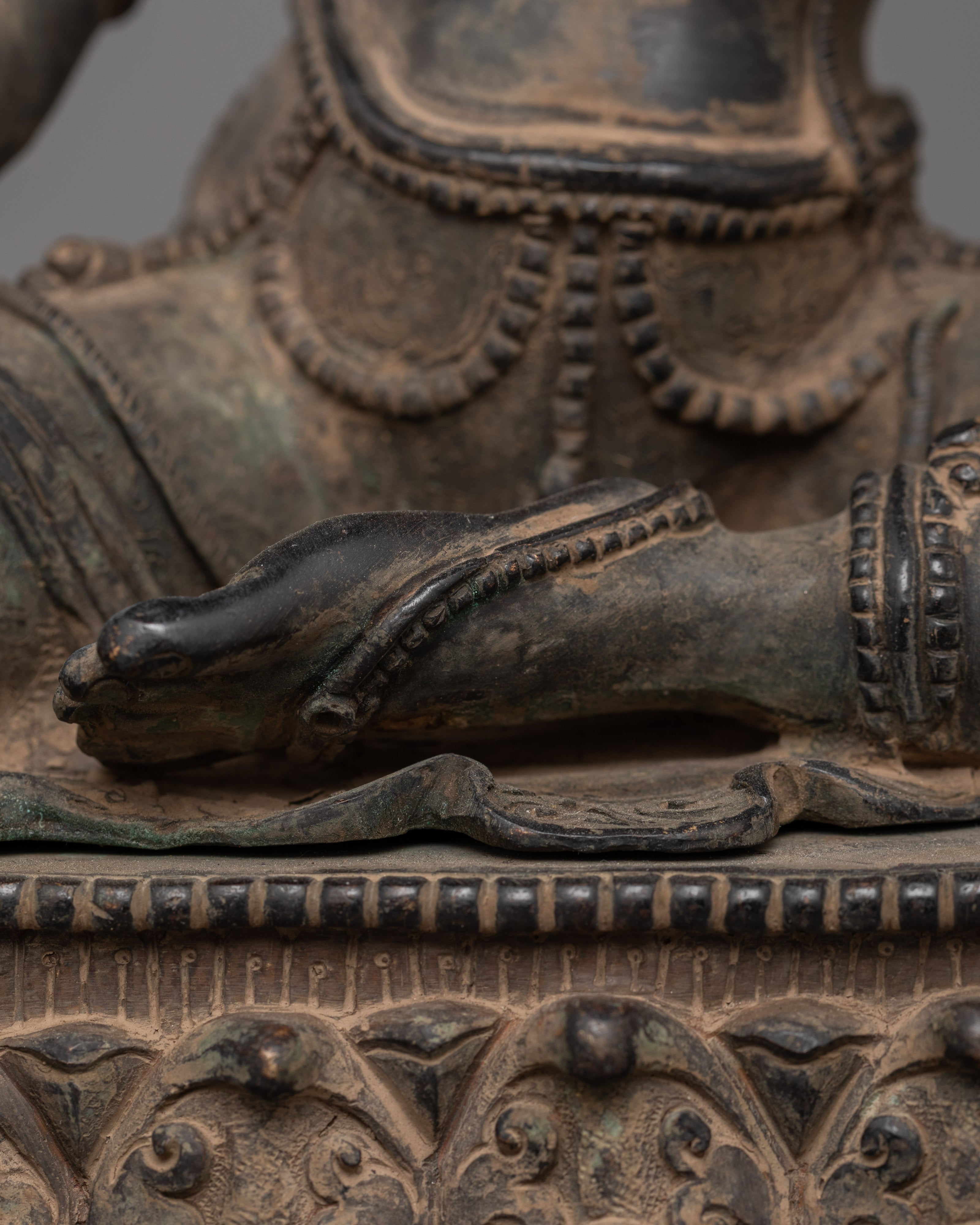 Antique Finish Green Tara Statue | Compassion and Protection Deity Statue