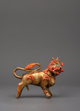 Handcrafted Pair of Tibetan Snow Lion Statues | Foo Dogs Crafts