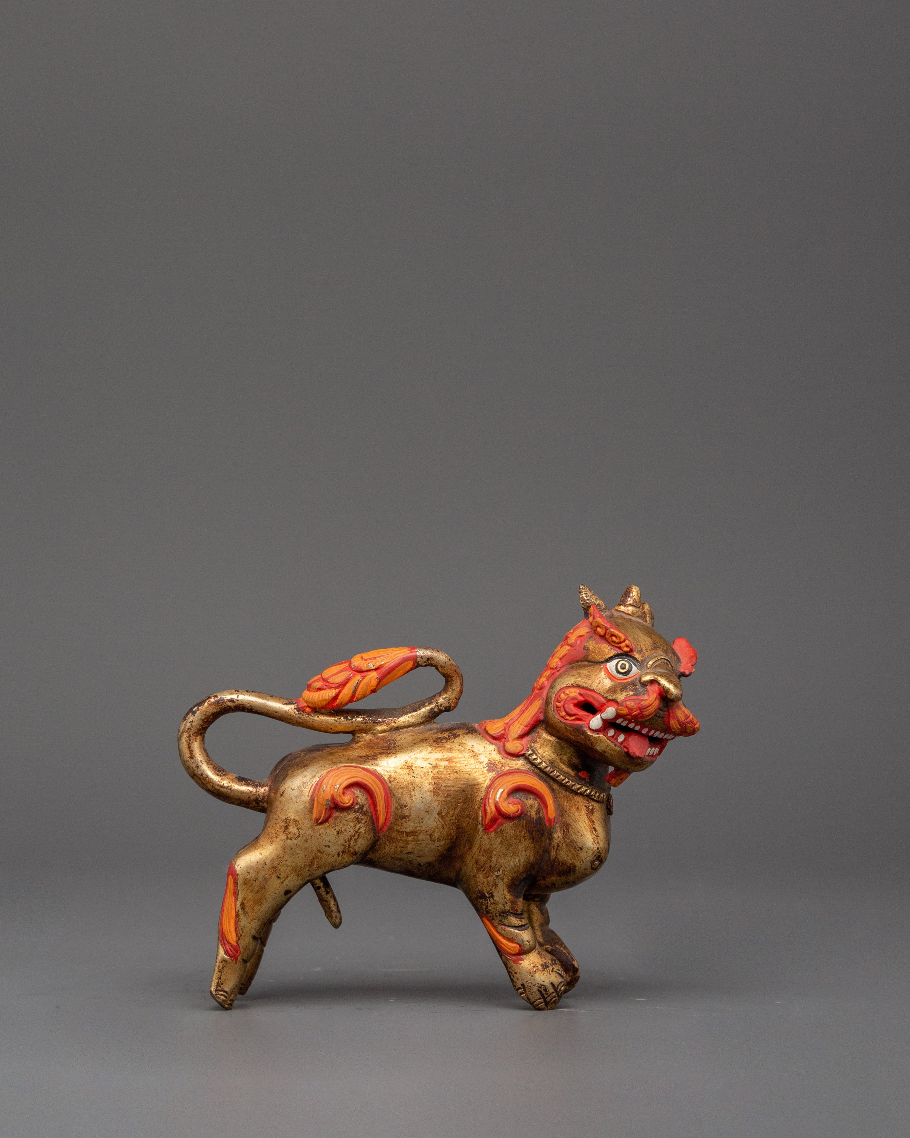 Handcrafted Pair of Tibetan Snow Lion Statues | Foo Dogs Crafts
