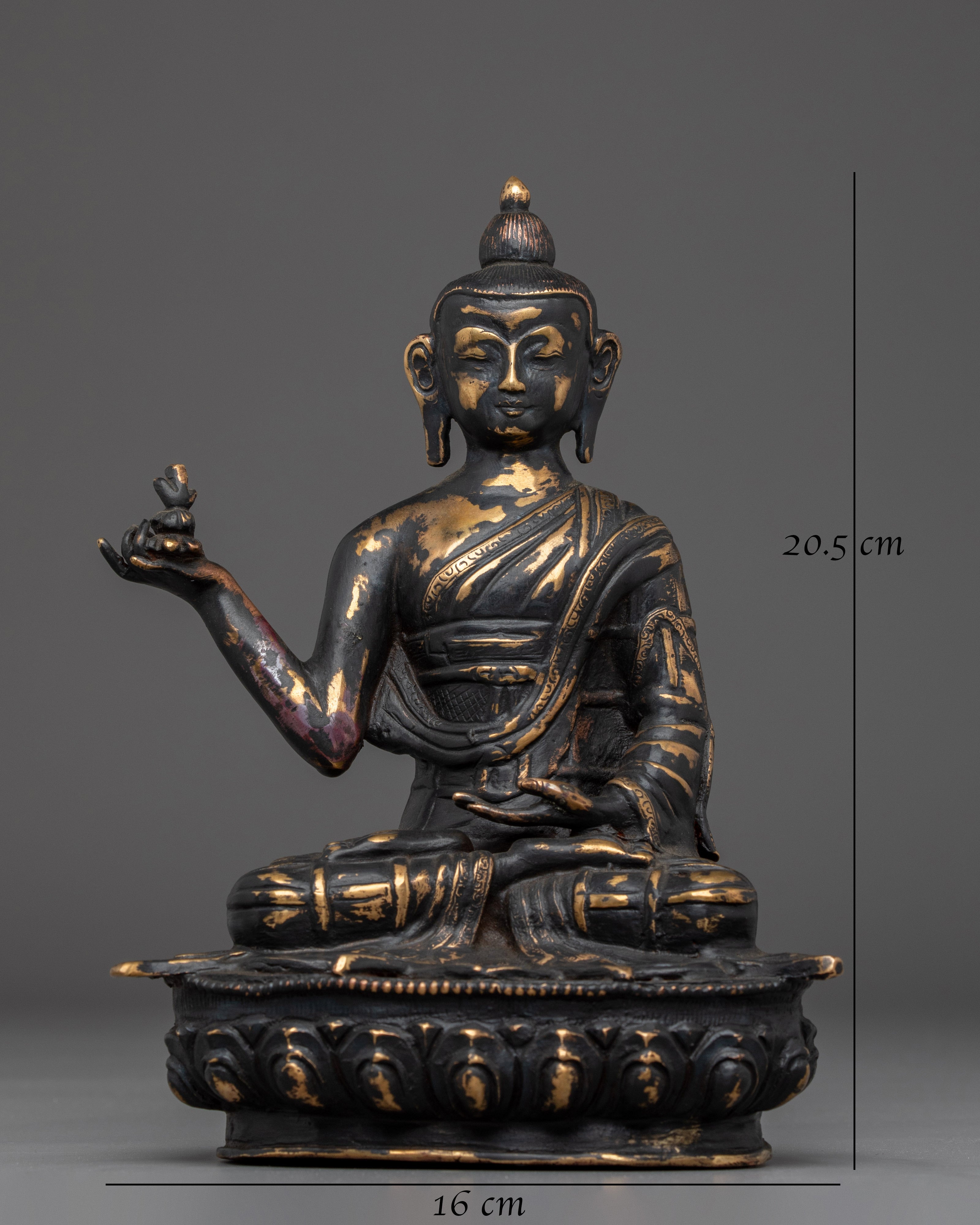 Handmade Tranquil Buddha Statue | Antique Finish Copper Meditation Sculpture