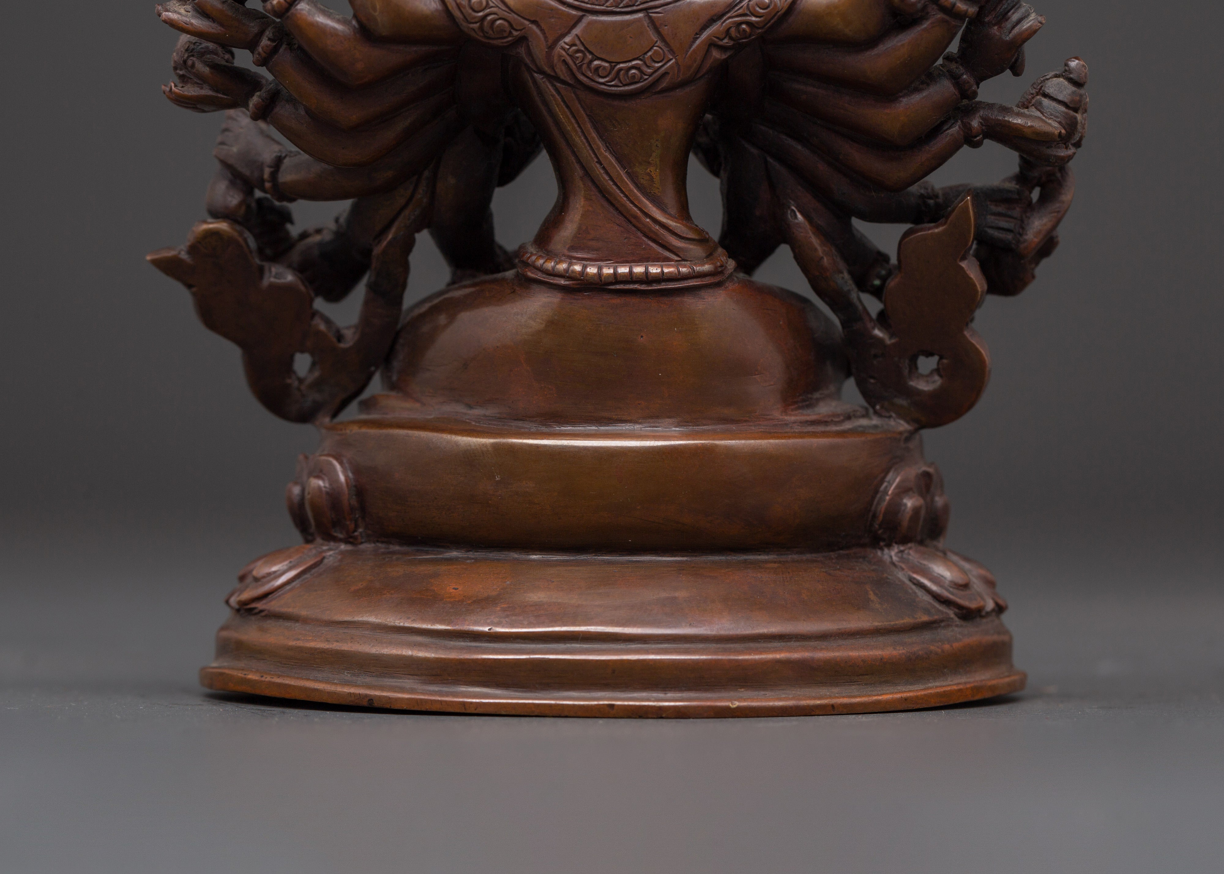 Cundi Bodhisattva Sculpture | Oxidized Copper Statue for Meditation & Altar