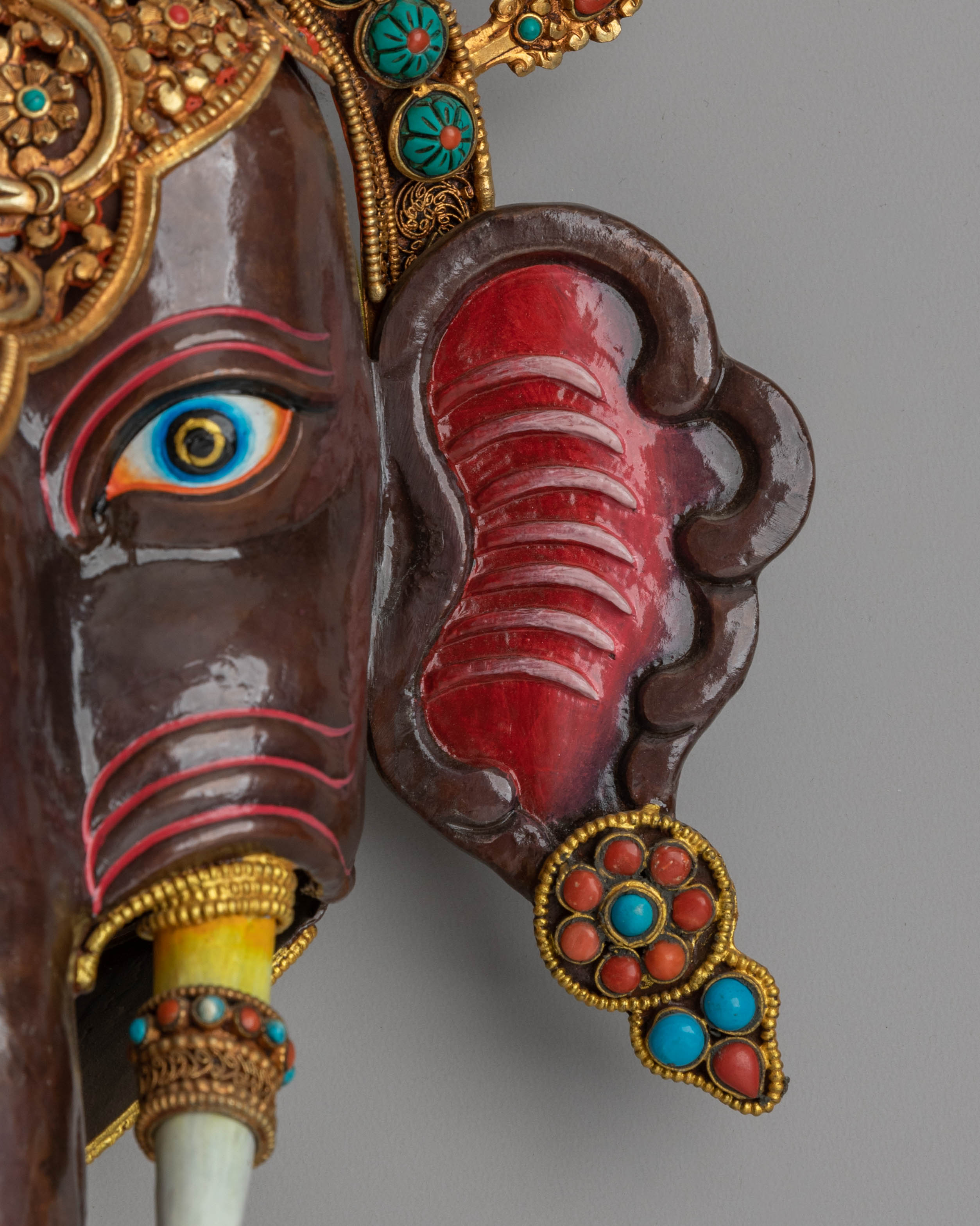 Ganesha Spiritual Wall Hanging | Oxidized Copper Body with Electro Gold Plating