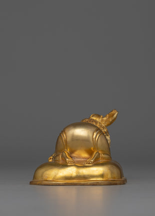 Elegant Gold-Plated Ganesha Statue | Sleeping Ganesh Sculpture