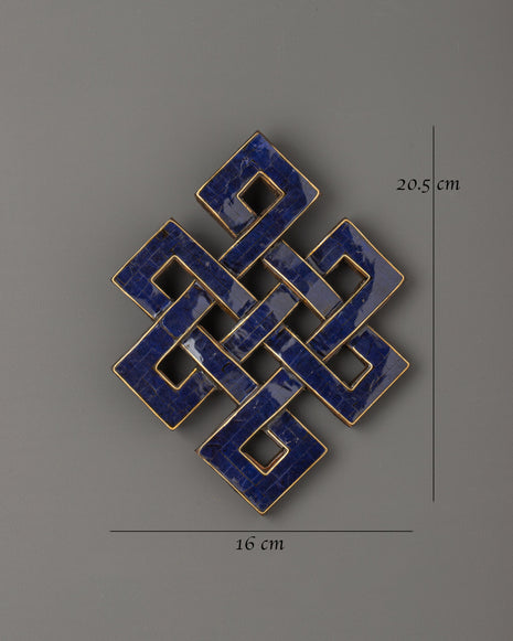 Wooden Endless Knot With Lapis Lazuli | Infuse Your Space with Balance and Harmony