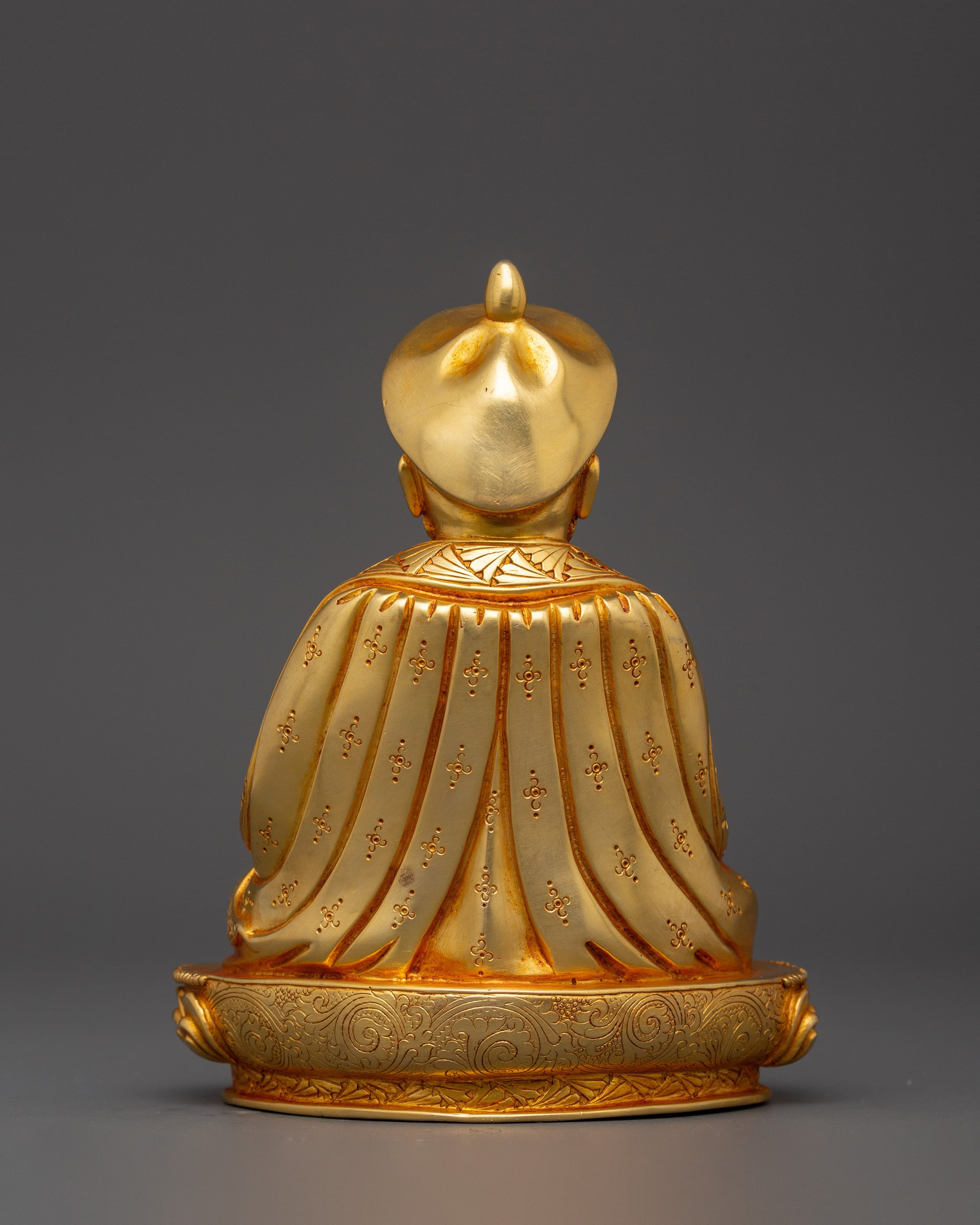 Gold Plated Guru Shapdum Statue | Zhabdrung Rinpoche Sculpture