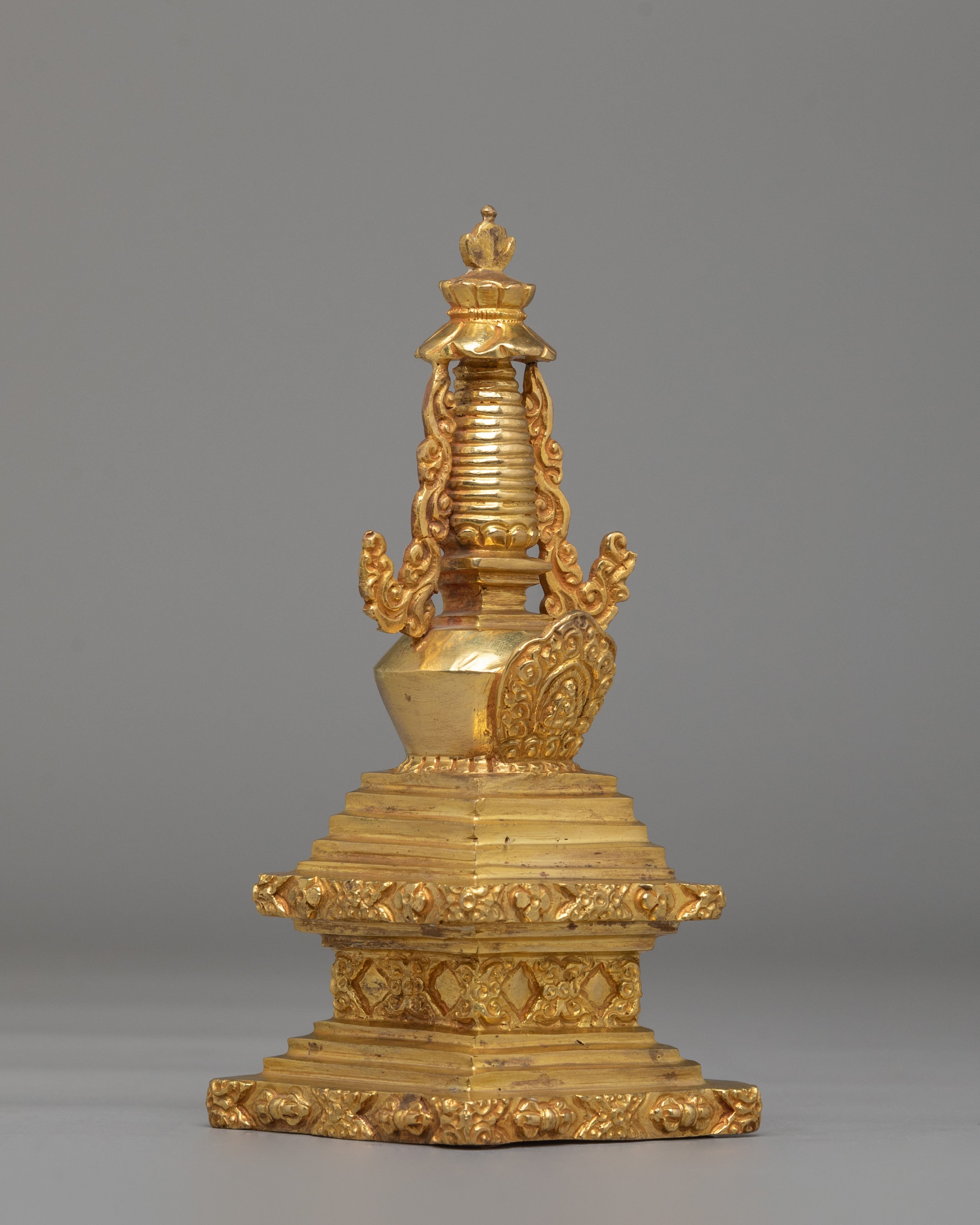Himalayan Enlightenment Stupa | Gold-Plated Stupa for Meditation