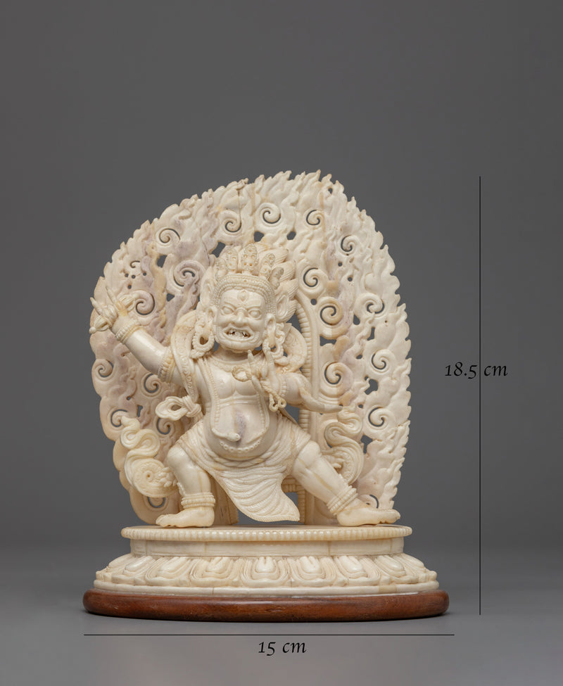 Vajrapani Bone Carving Statue | Tibetan Buddhist Protector Deity