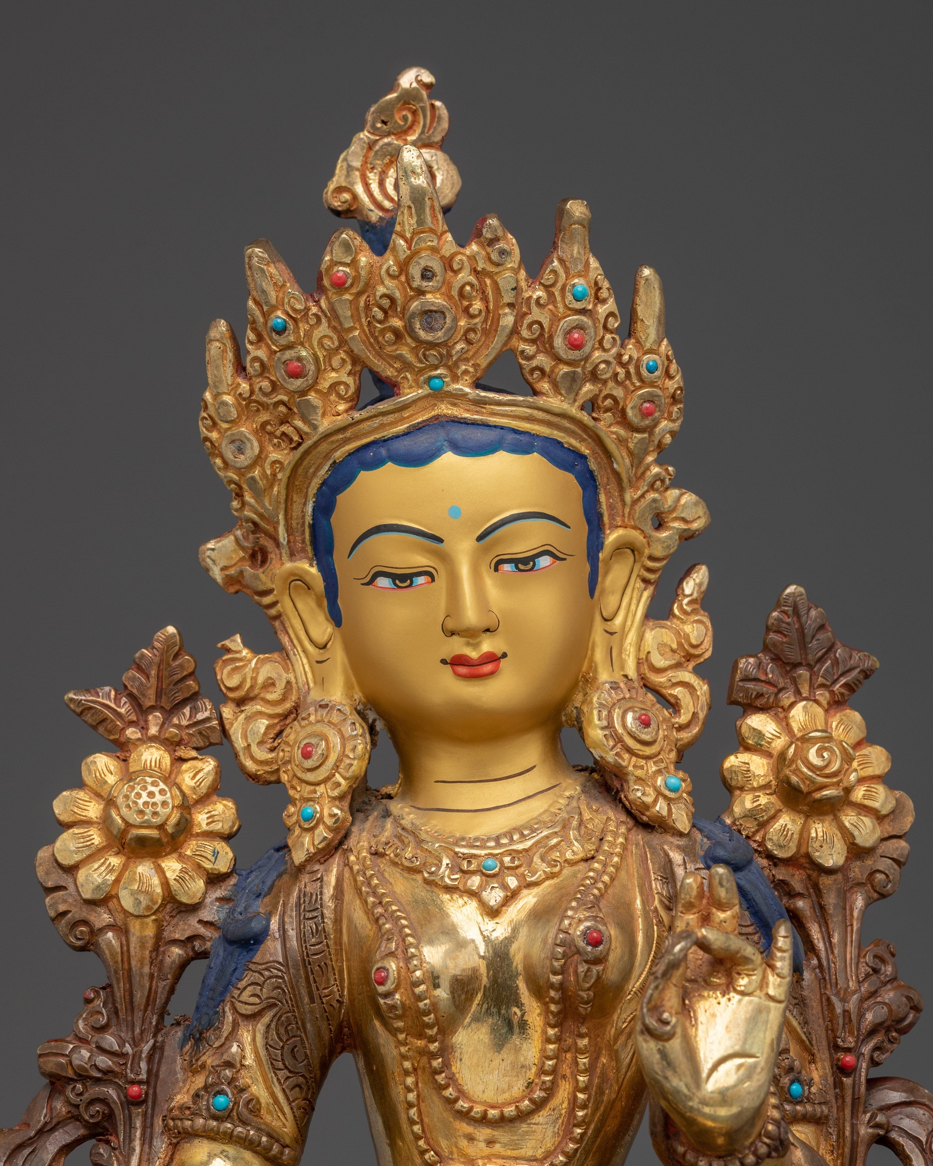 Religious Art of Green Tara | Seven Eyed Deity