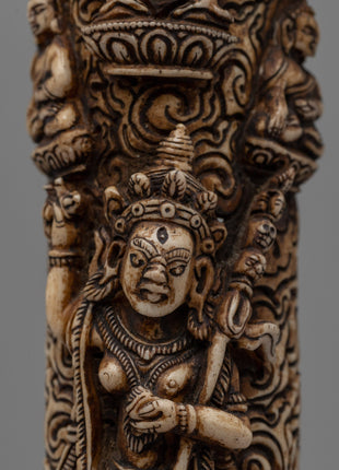 Hand-Carved Buffalo Bone Vajravarahi Décor | Spiritual Home and Altar Art