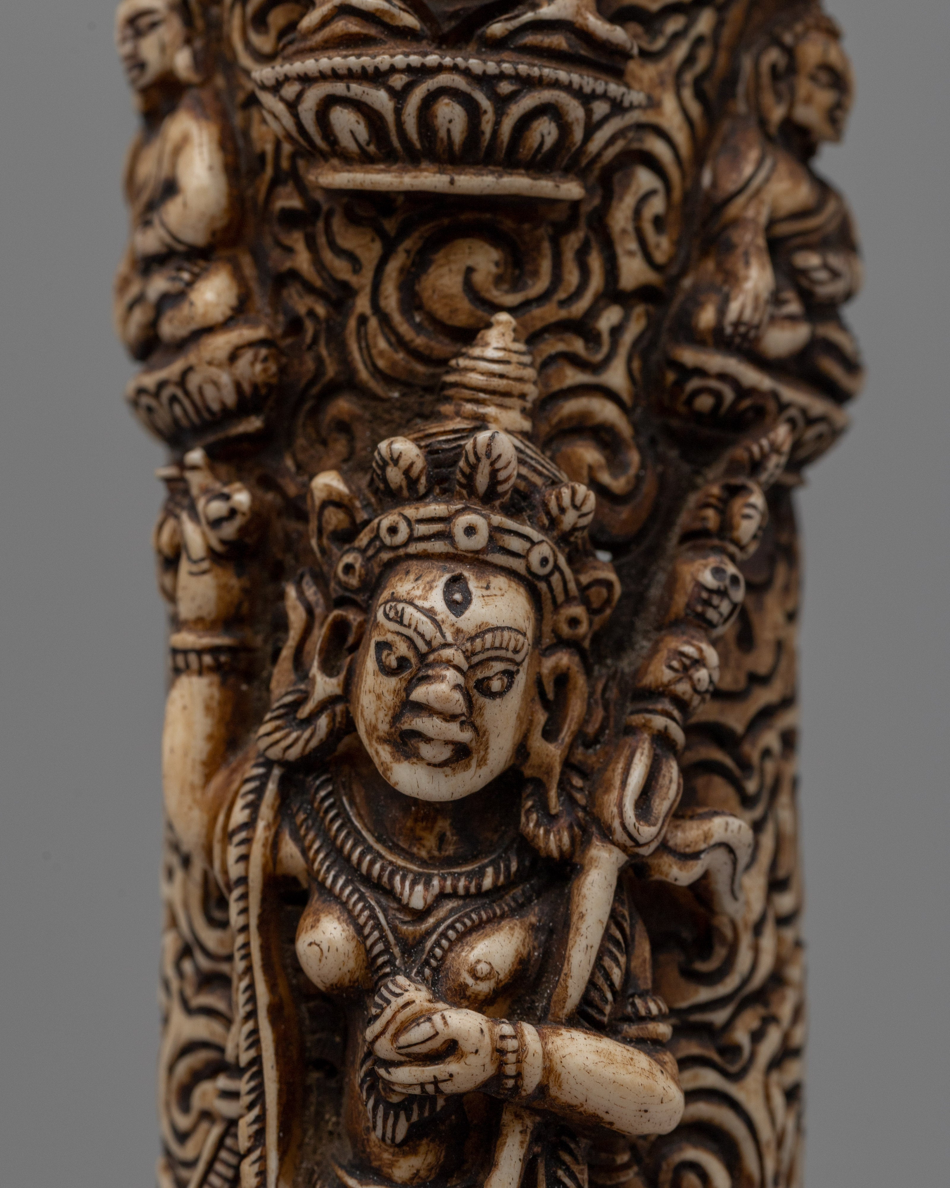 Hand-Carved Buffalo Bone Vajravarahi Décor | Spiritual Home and Altar Art