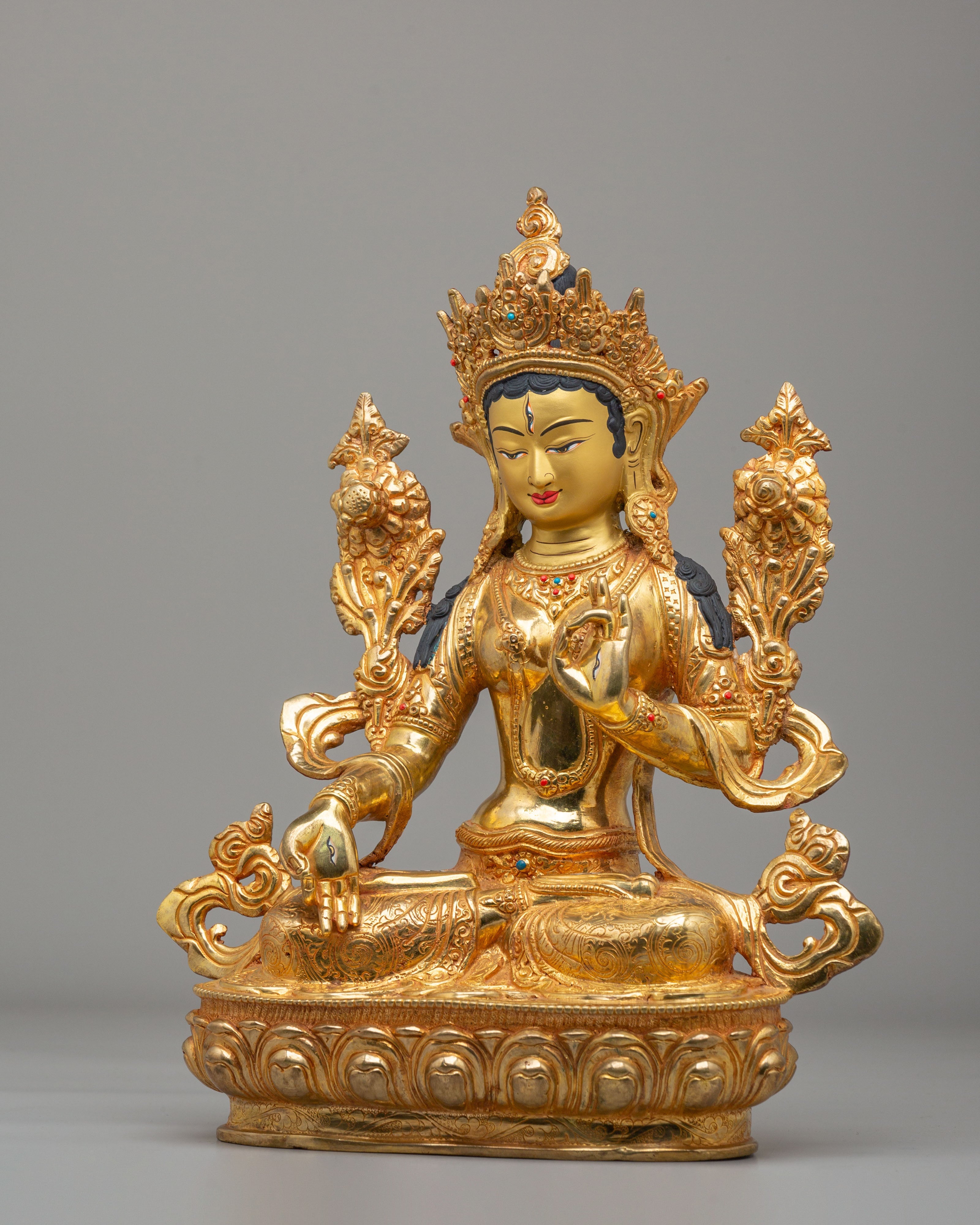 Handmade White Tara Spiritual Sculpture | Meditation and Altar Figure