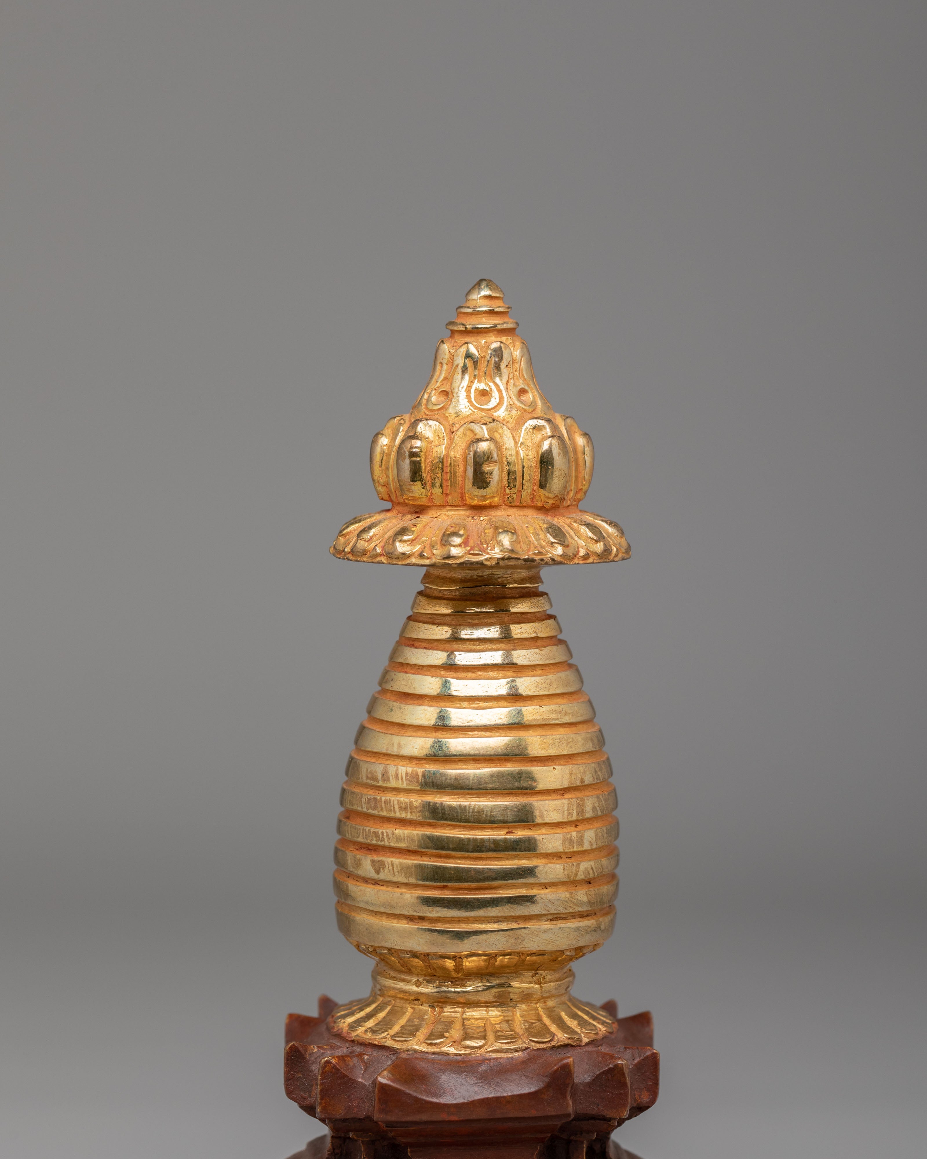 Sacred Gold Plated Kadampa Stupa | Tibetan Buddhist Art