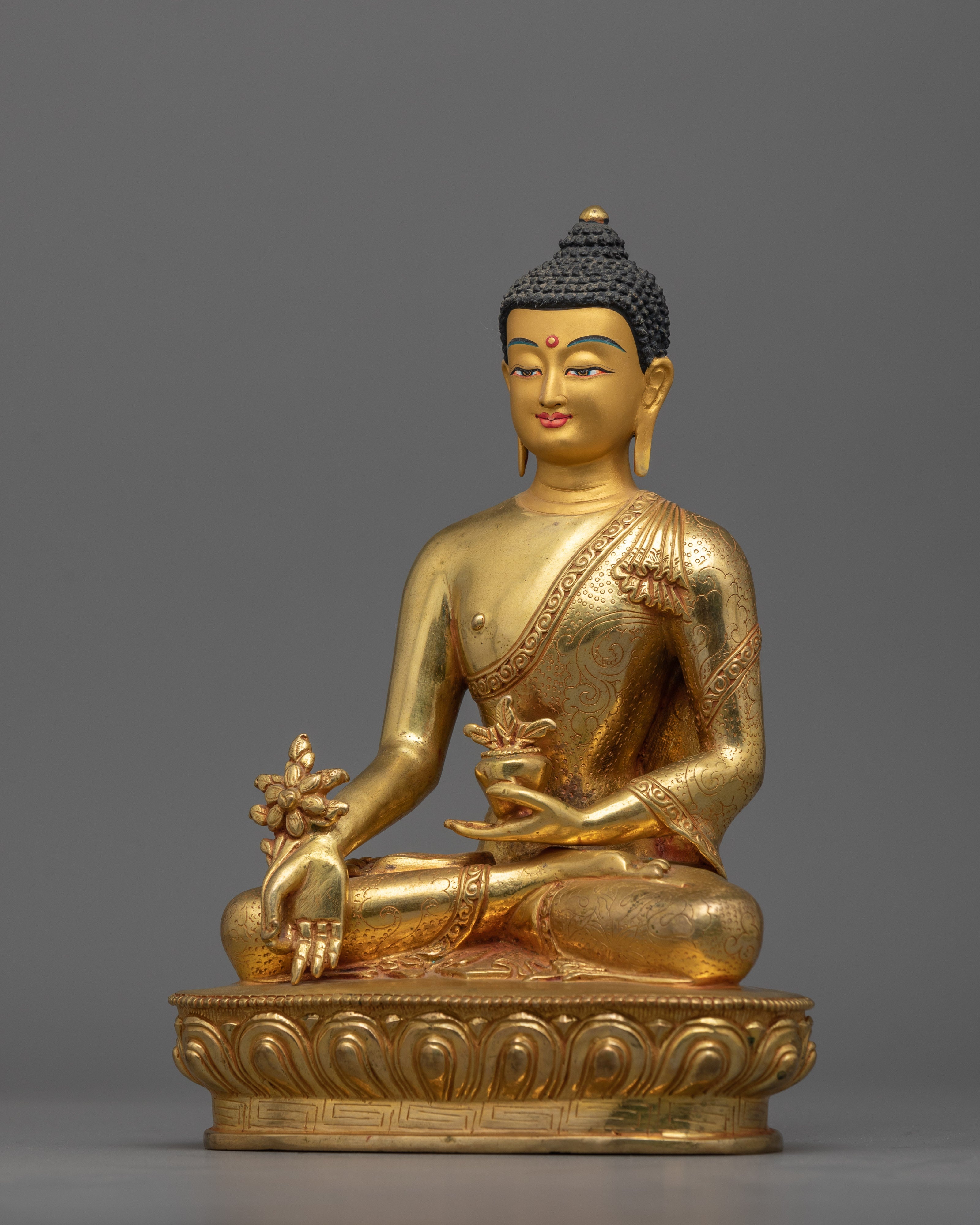 Medicine Buddha Sculpture For Meditation Altar | Supreme Healer Bhaisajyaguru Sculpture