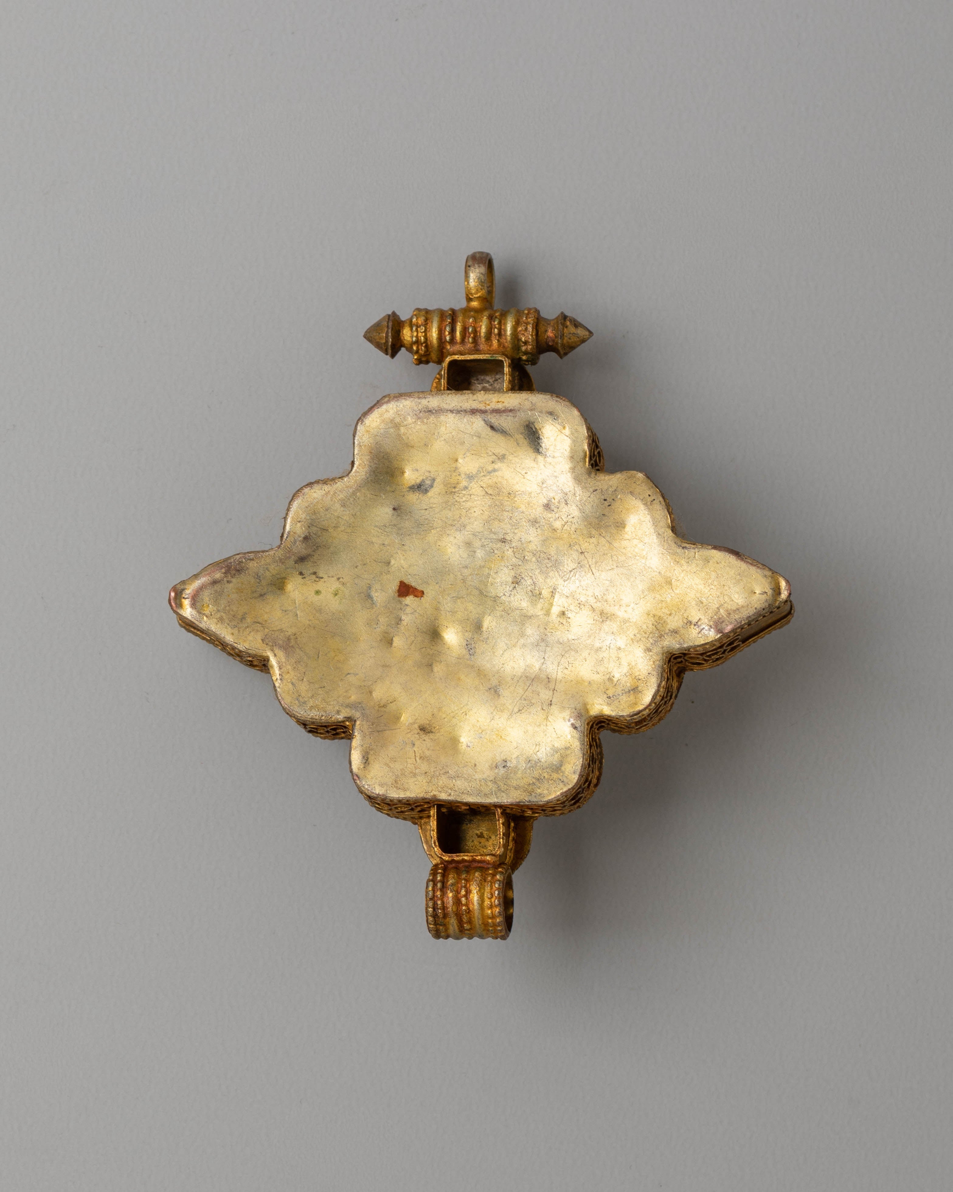 Copper Ghau Locket for Accessory | Tibetan Pendant with Filigree Work