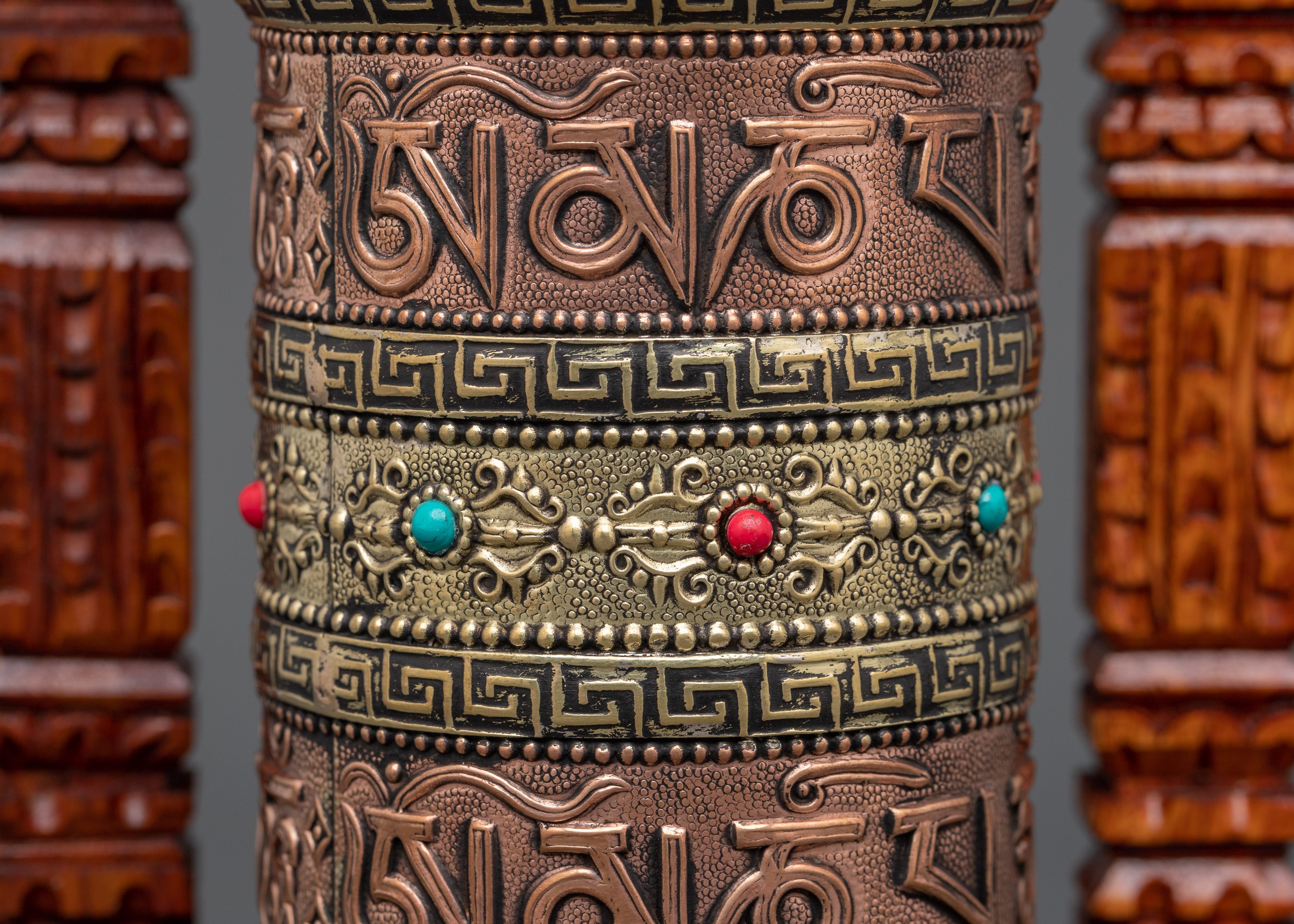 Handcrafted Ritual Prayer Wheel Decor | Meditation Decor for Sacred Spaces
