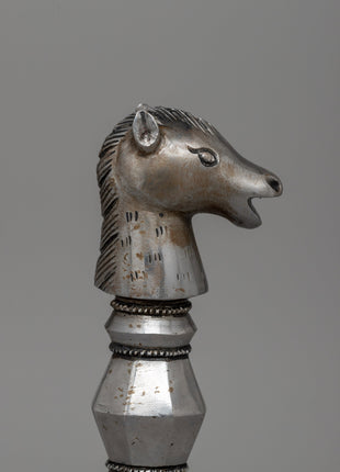 Hand-Carved Horse-Headed Iron Phurba for Ritual Practices |  Spiritual Transformation