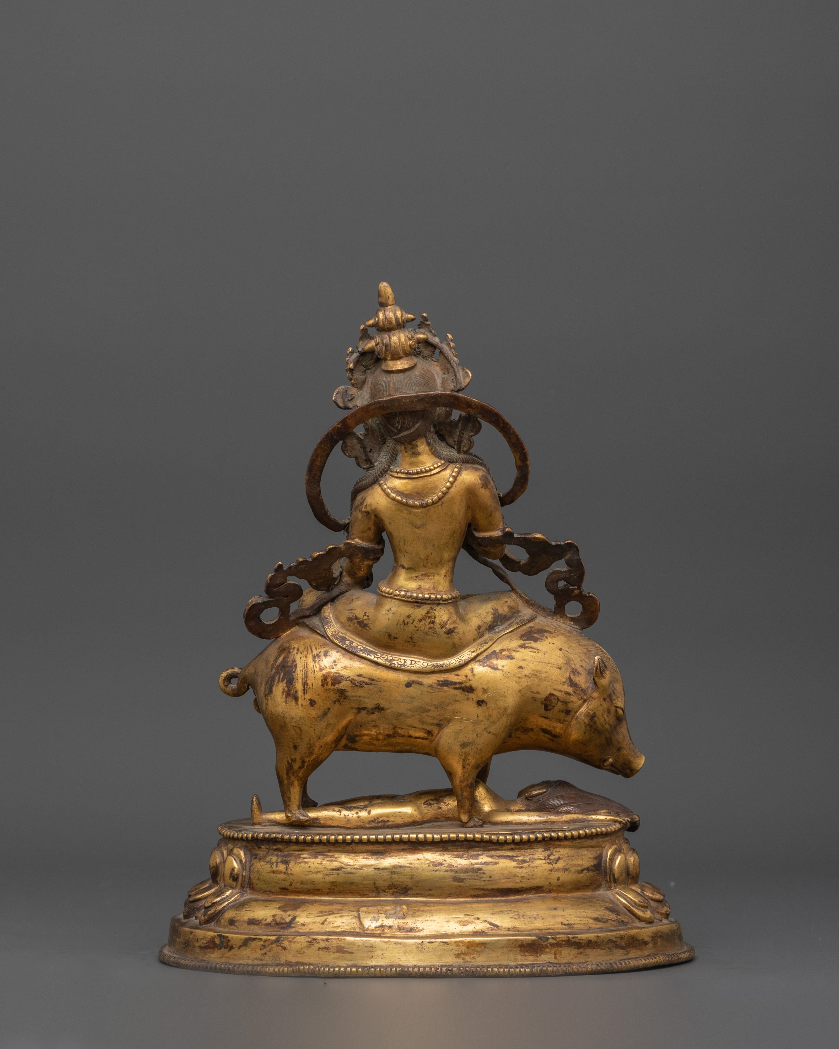 Antique Gold Marichi Statue | Gold-Plated Copper Deity