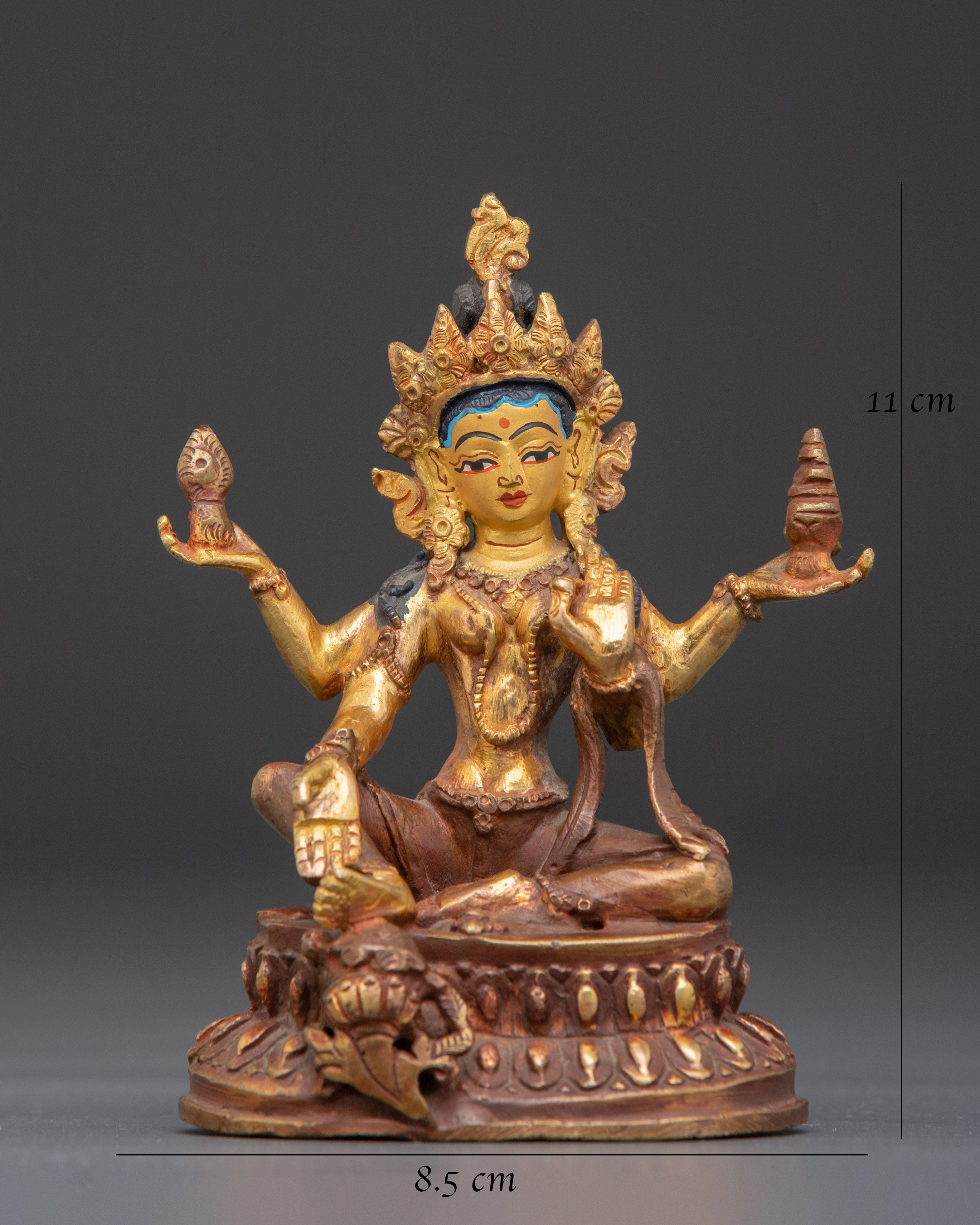 Hindu Wealth Deity Laxmi Figurine | Goddess of Prosperity and Fortune
