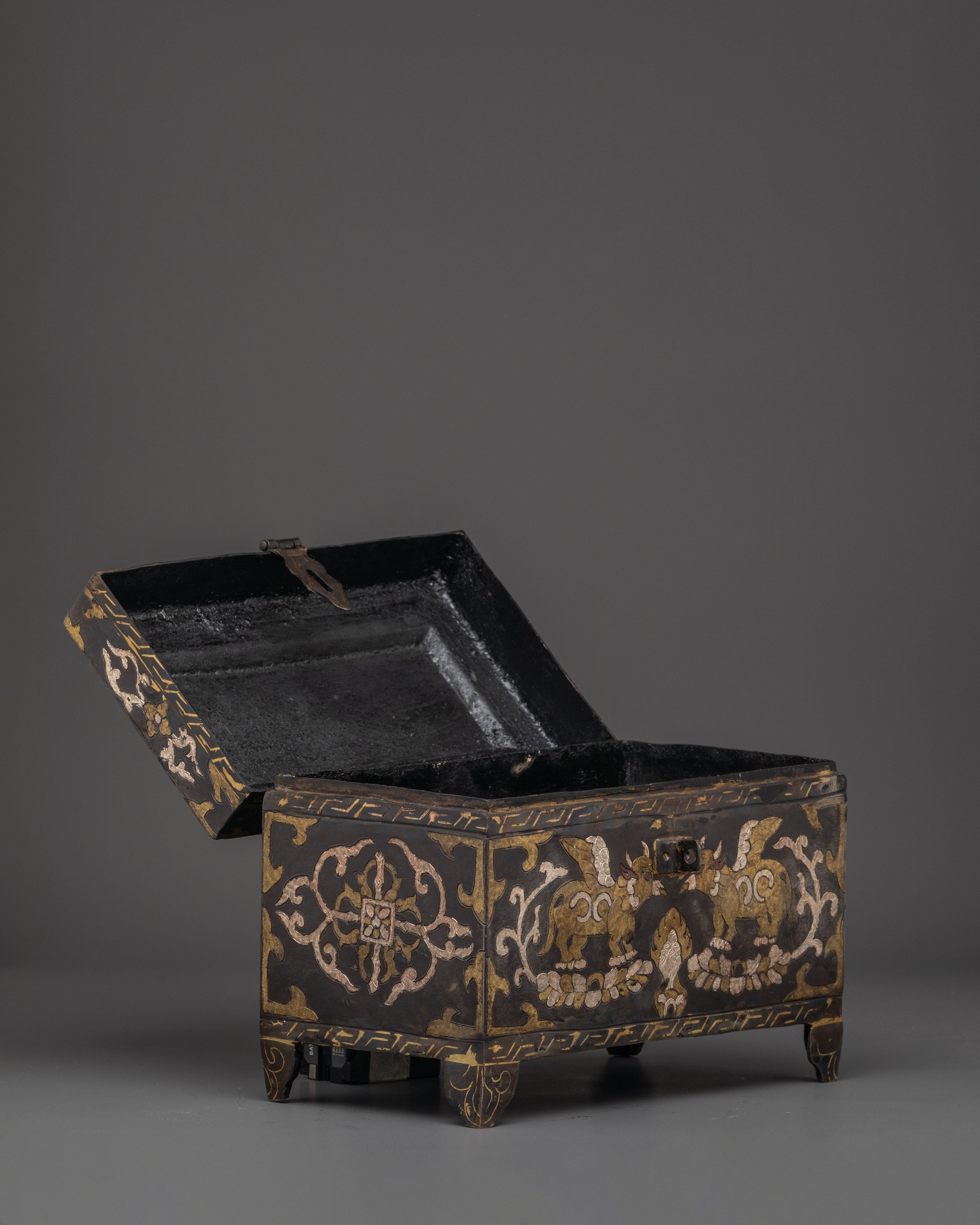 Silver And Brass Inlaid Spiritual Box | Decorative Iron Box for Home Decor