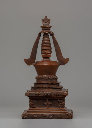 Traditionally Hand-Carved Stupa | A Sacred Symbol of Buddhist Wisdom