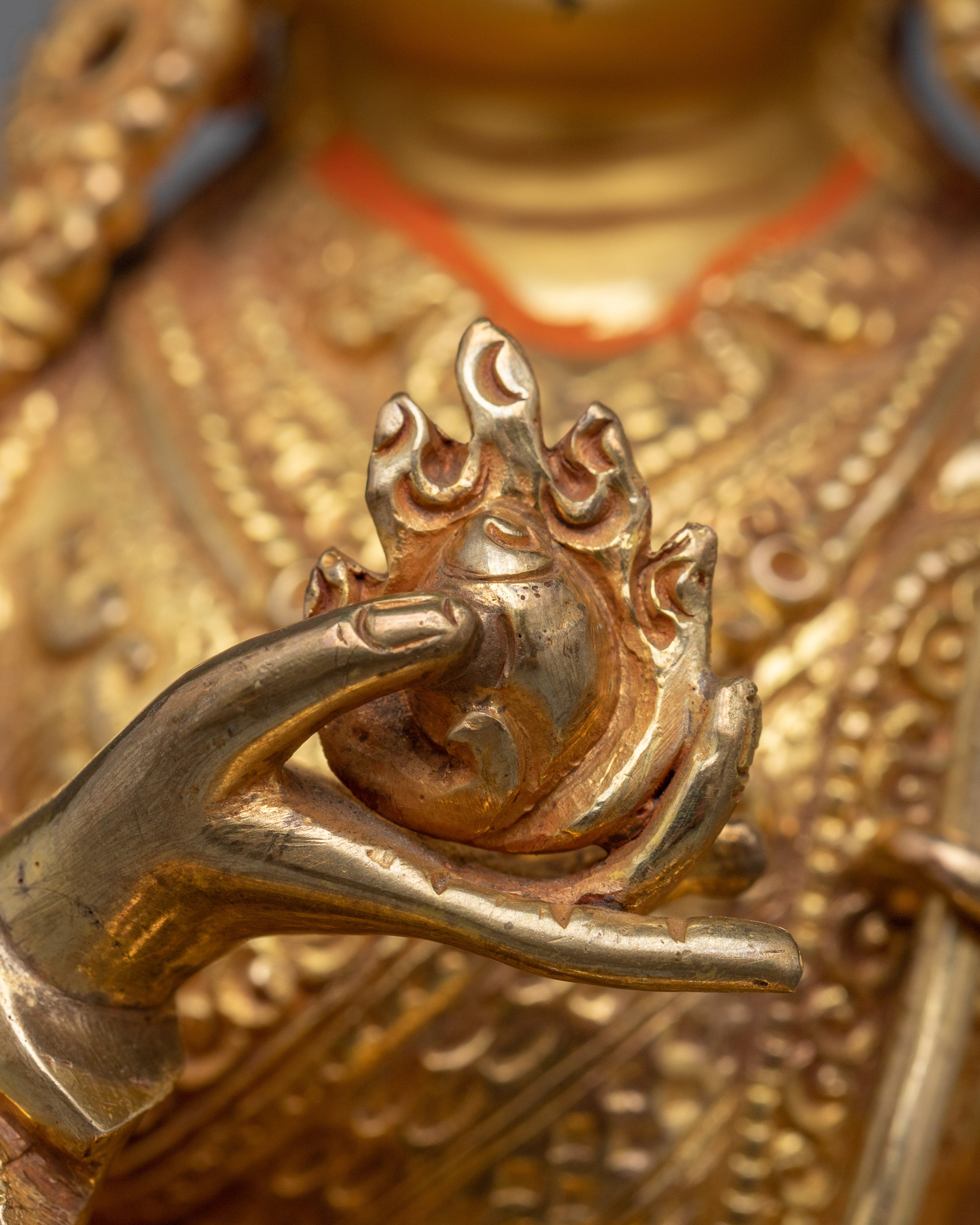 Guru Orgyen Norla Sculpture | 24K Gold Gilded Copper Vision