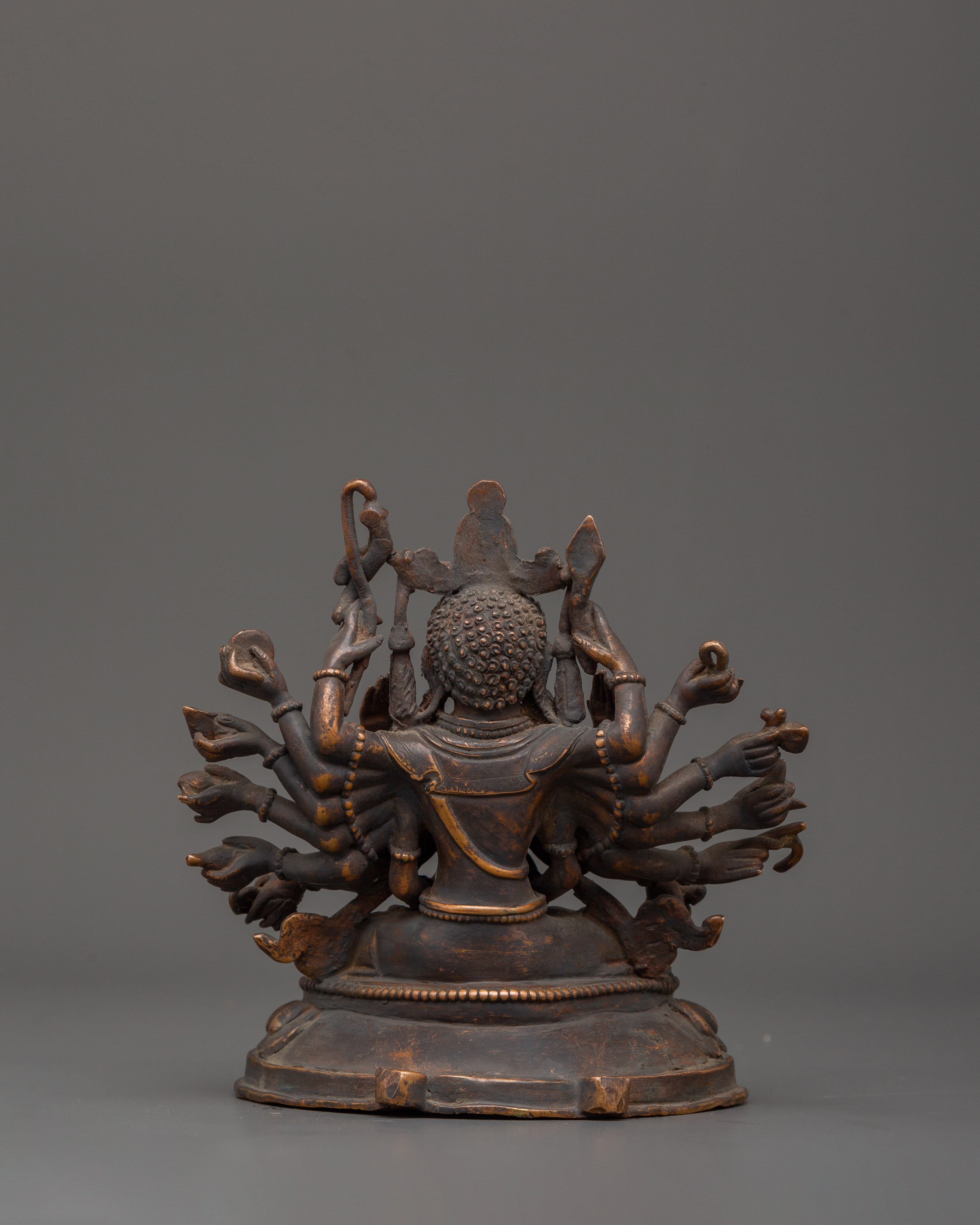 Antique Copper Chundi Statue | Buddhist Deity of Compassion & Prosperity