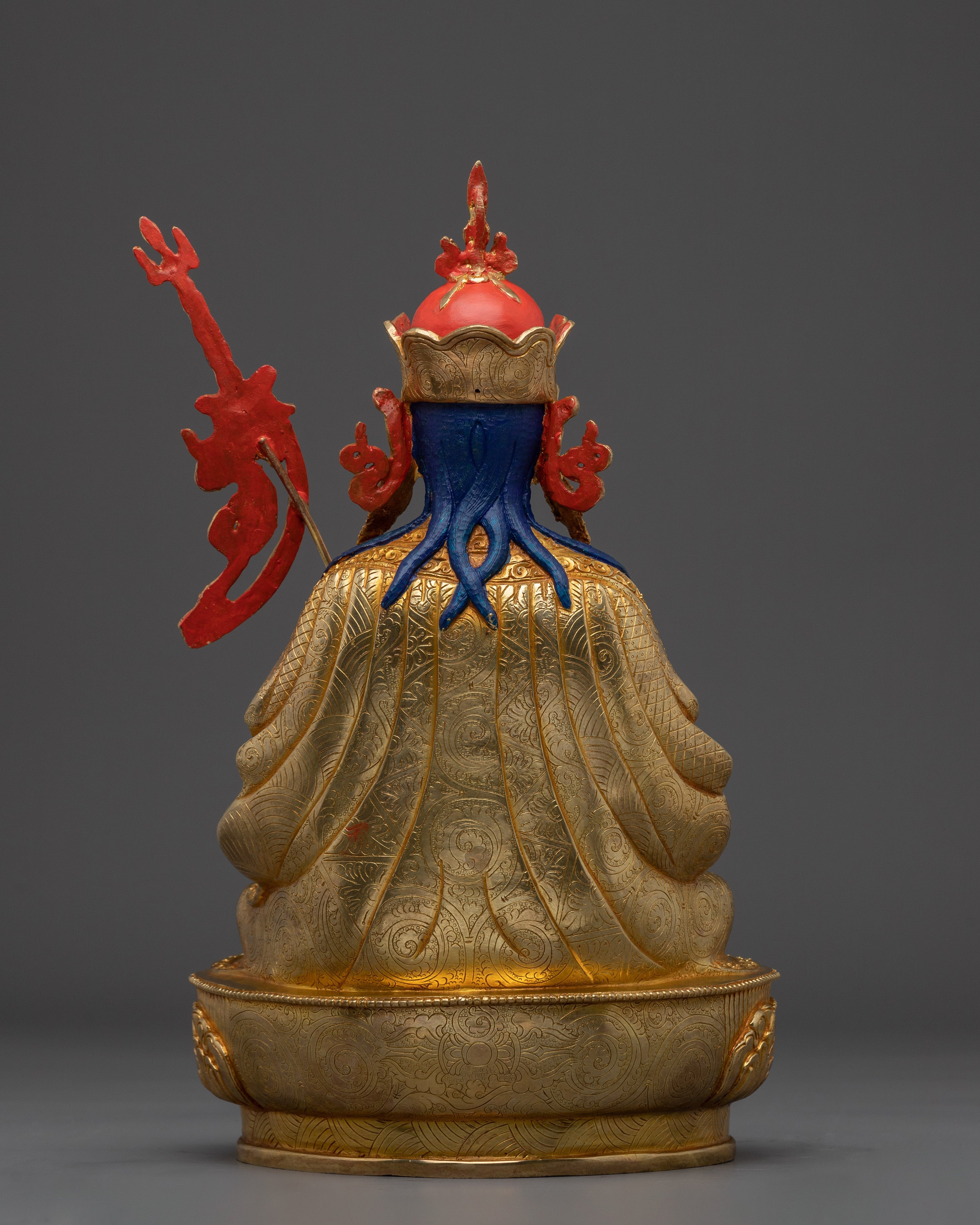 Gold And Copper Body Guru Rinpoche Statue | Tibetan Spiritual Masterpiece