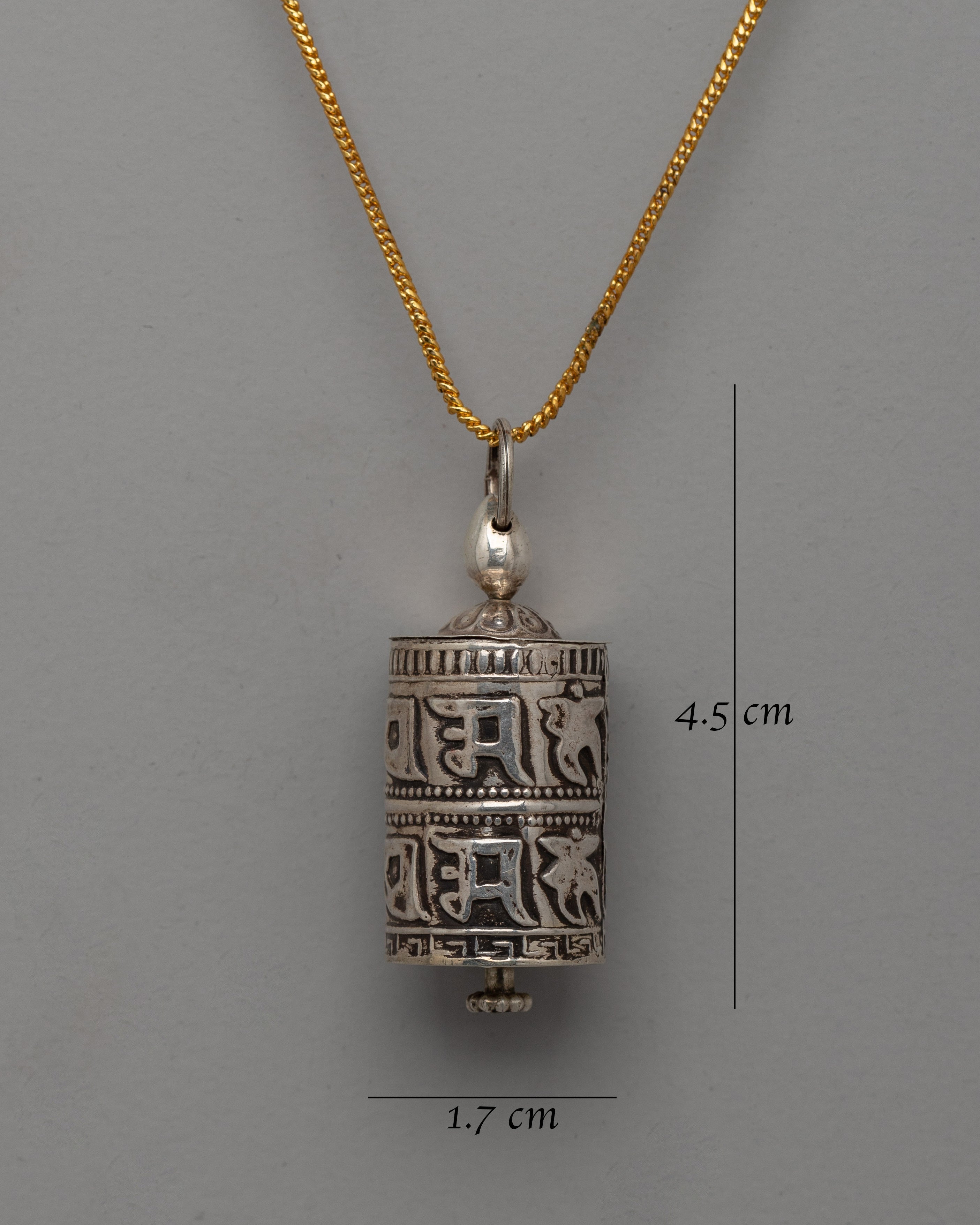 Silver Prayer Wheel | Locket Pendant