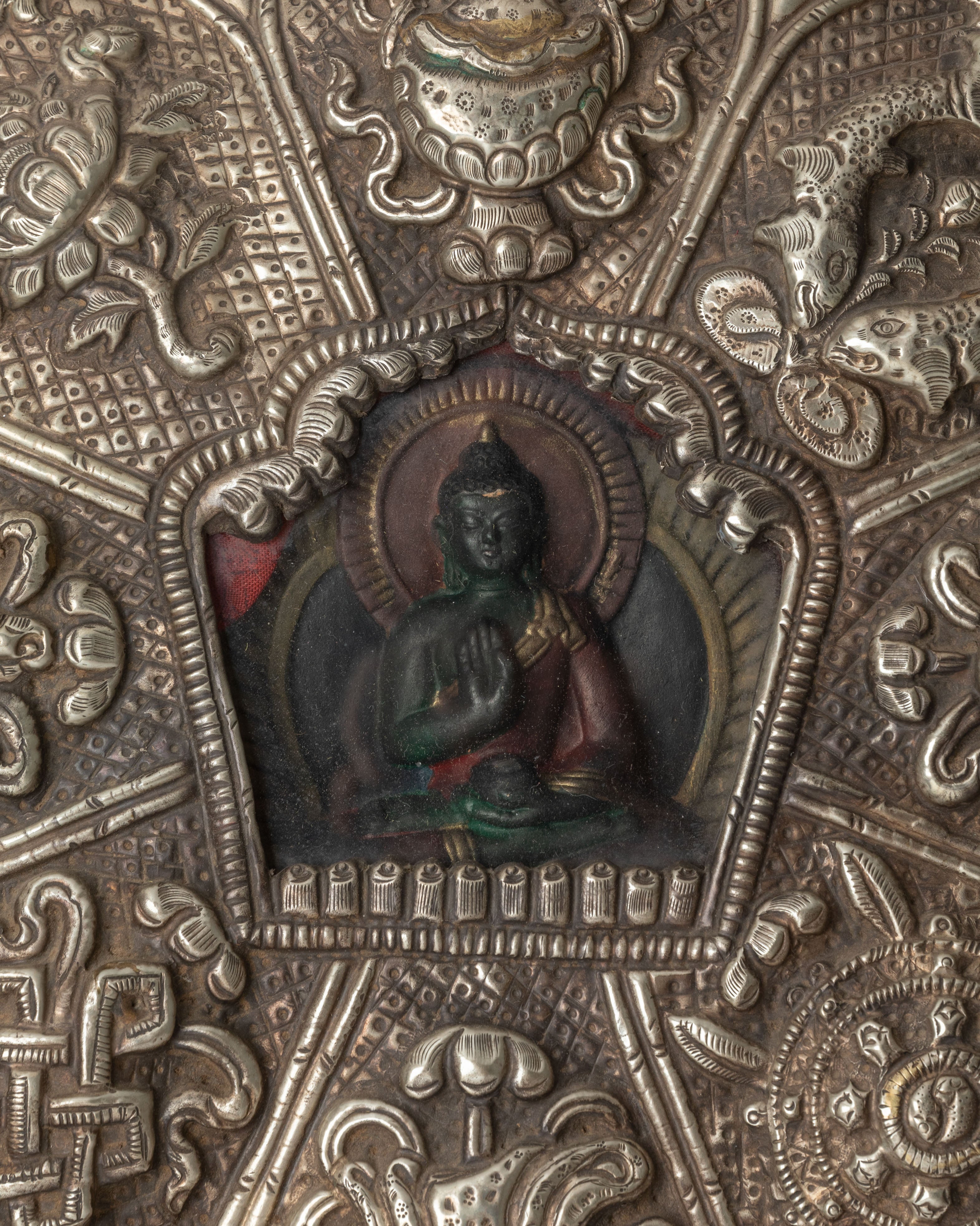 Handcrafted Ghau Box Locket Copper Art | Silver Spiritual Box