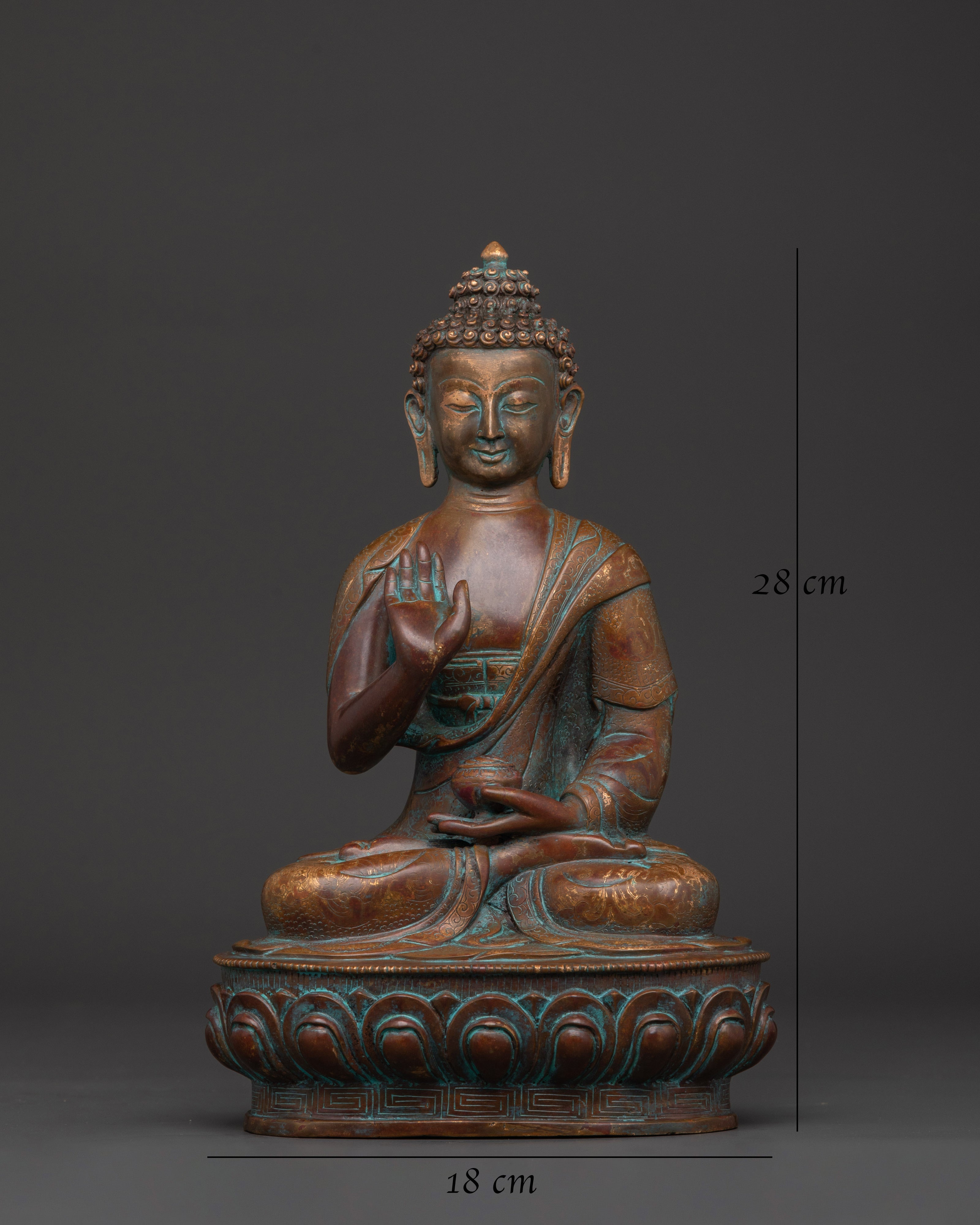 Dhyani Buddha Idol in Oxidized Copper