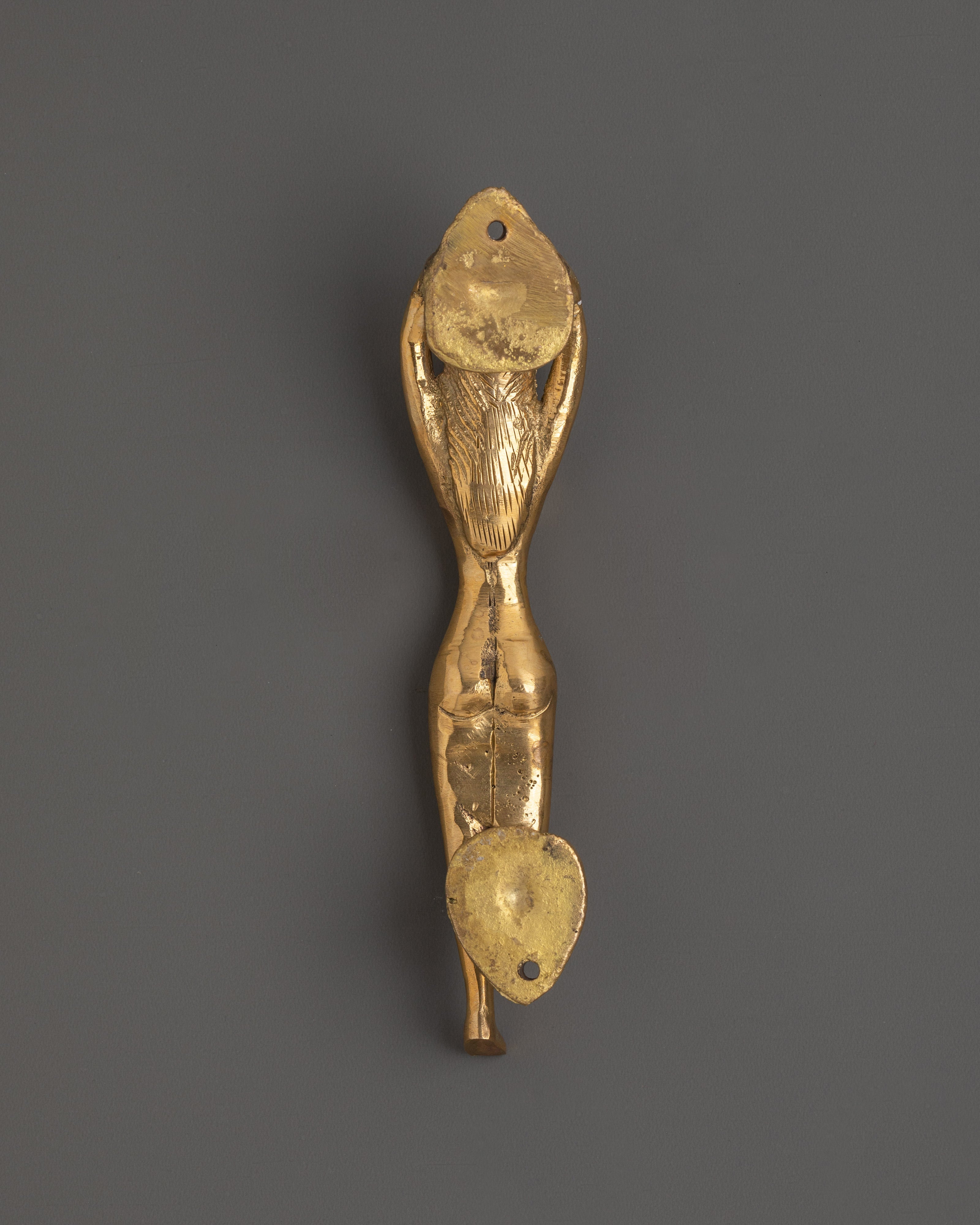 Brass Female Figure Door Handle | Elegant Door Pull for Artistic Spaces