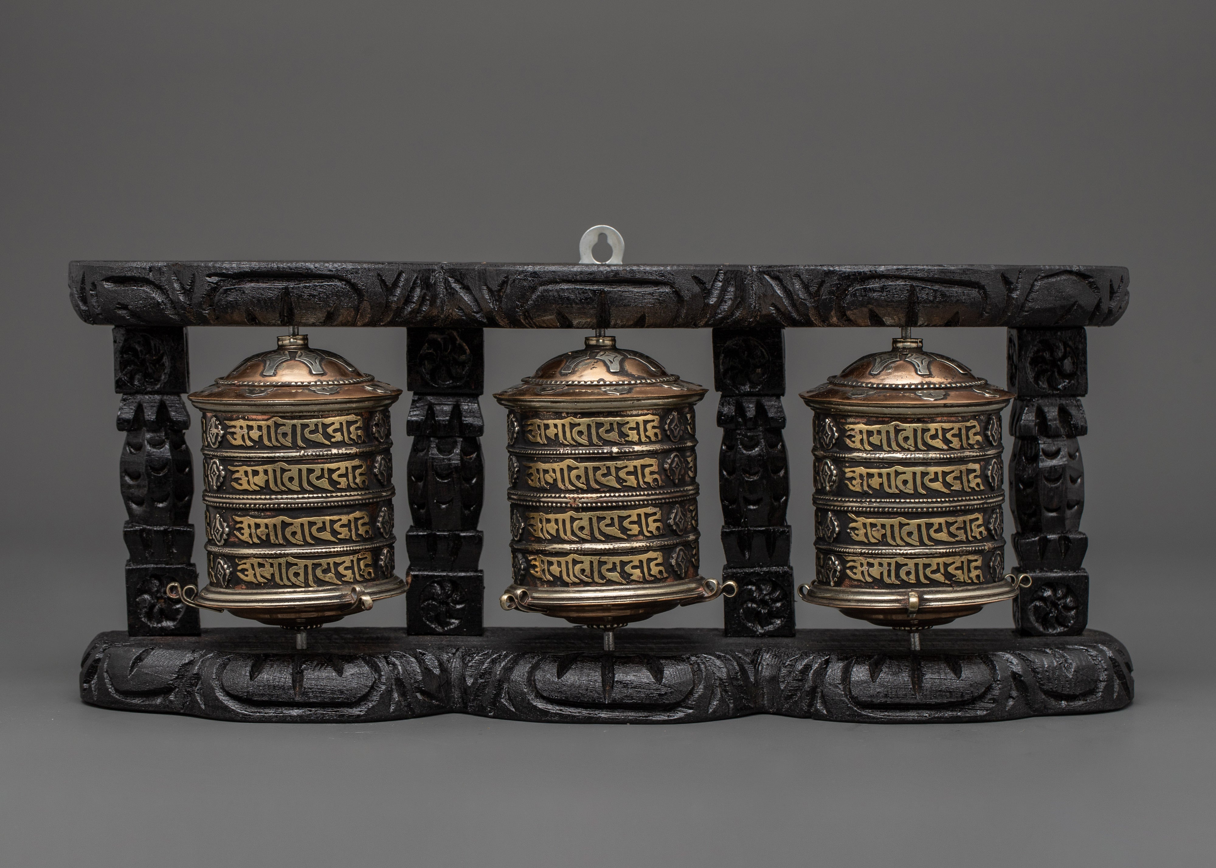 Sacred Mantra Prayer Wheel Wall Decor | Meditation & Blessings