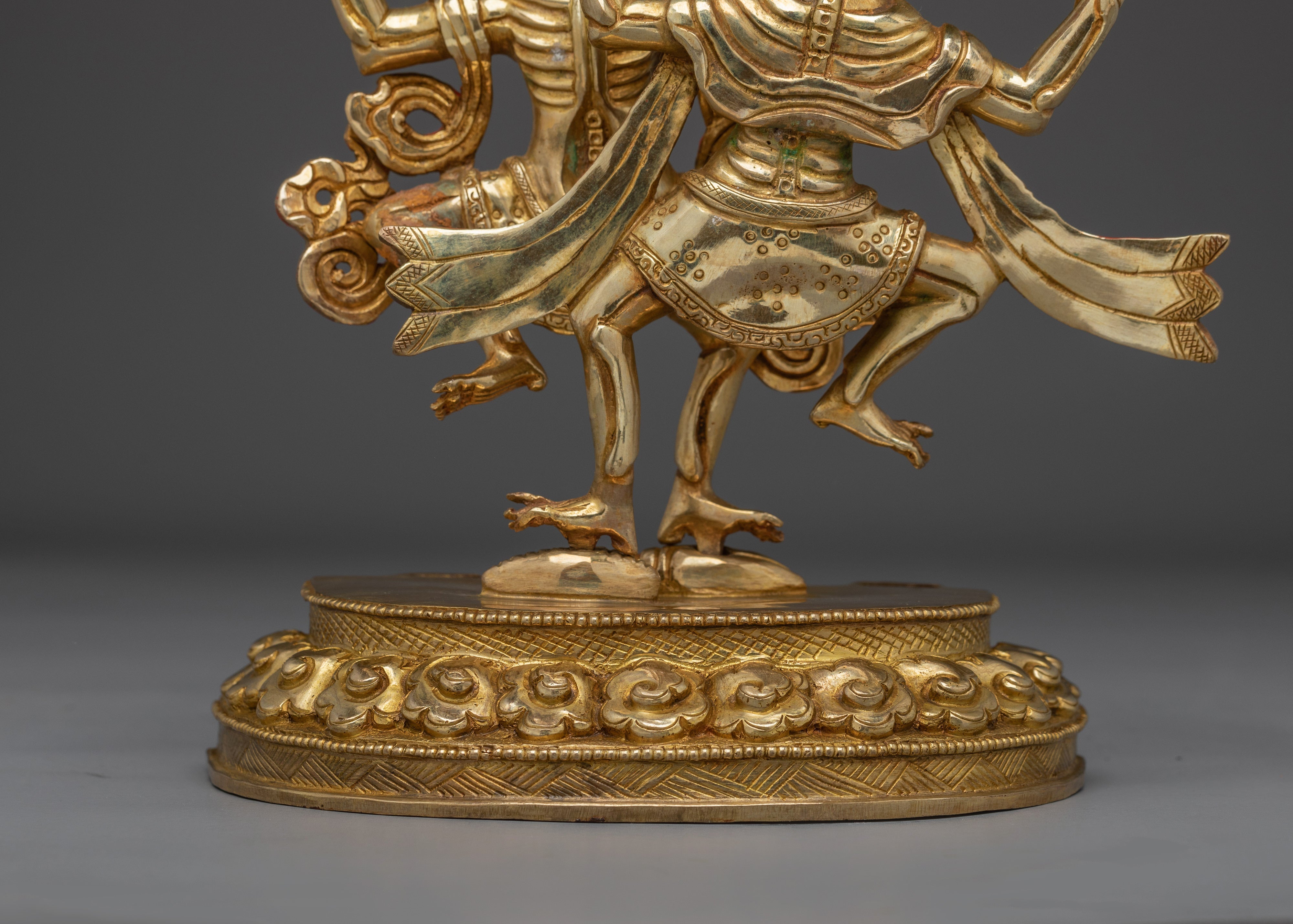 Spiritual Chitipati Gold Gilded Statue | A Fierce Protector and Symbol of Transformation