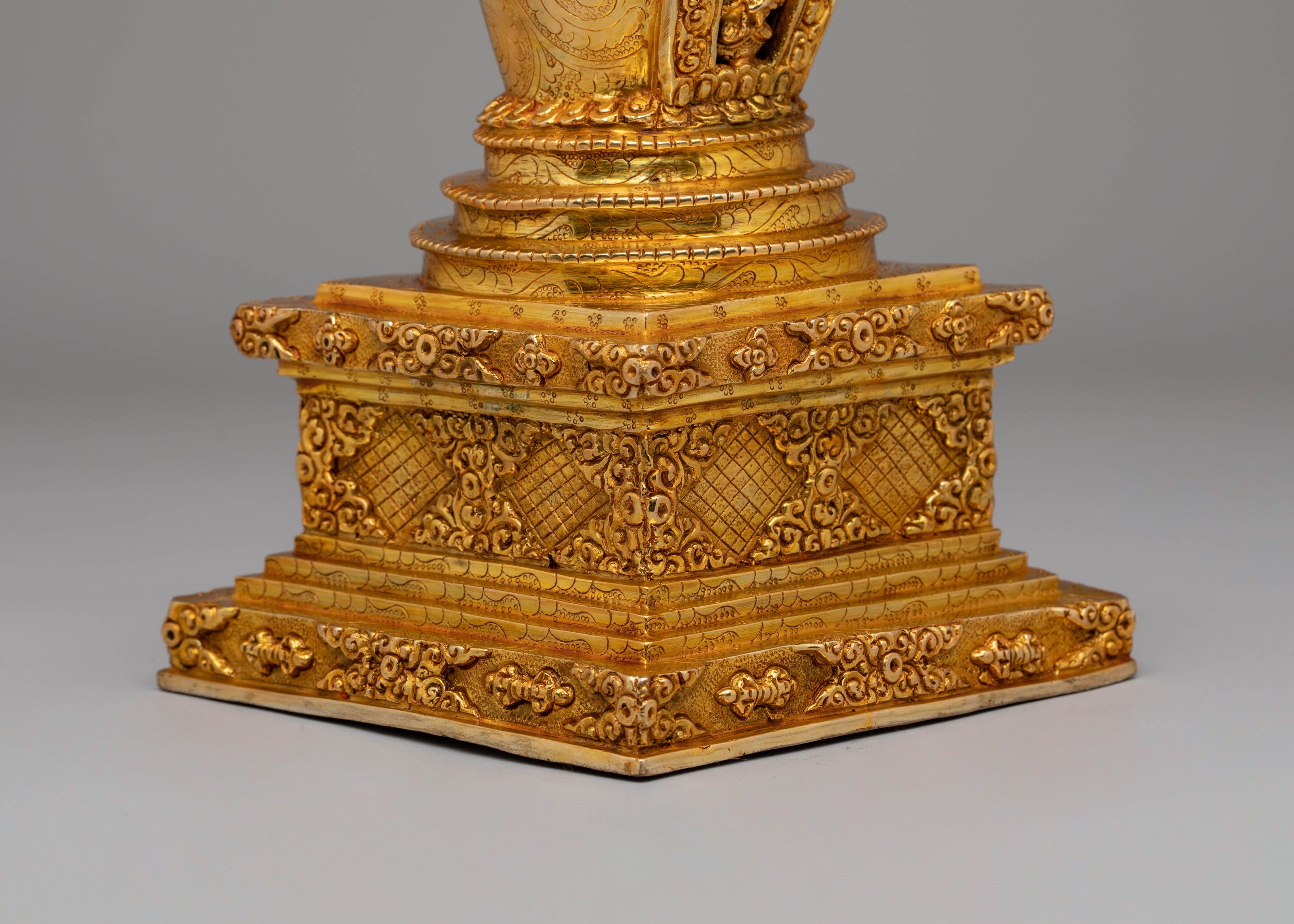 Buddhist Handcrafted Stupa for Rituals | Sacred Tibetan Stupa Art