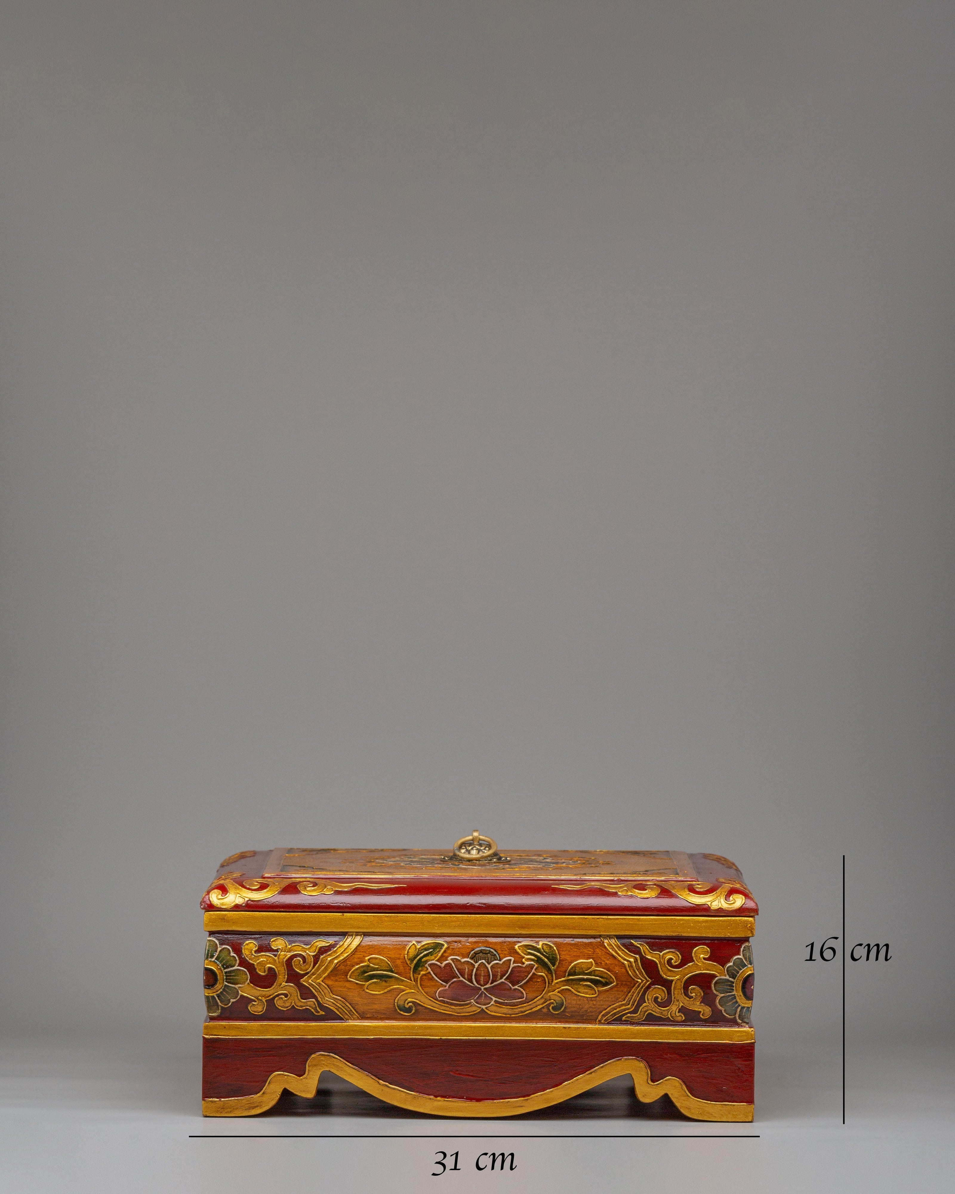 Traditional Wooden Box | Hand Painted Himalayan Decor