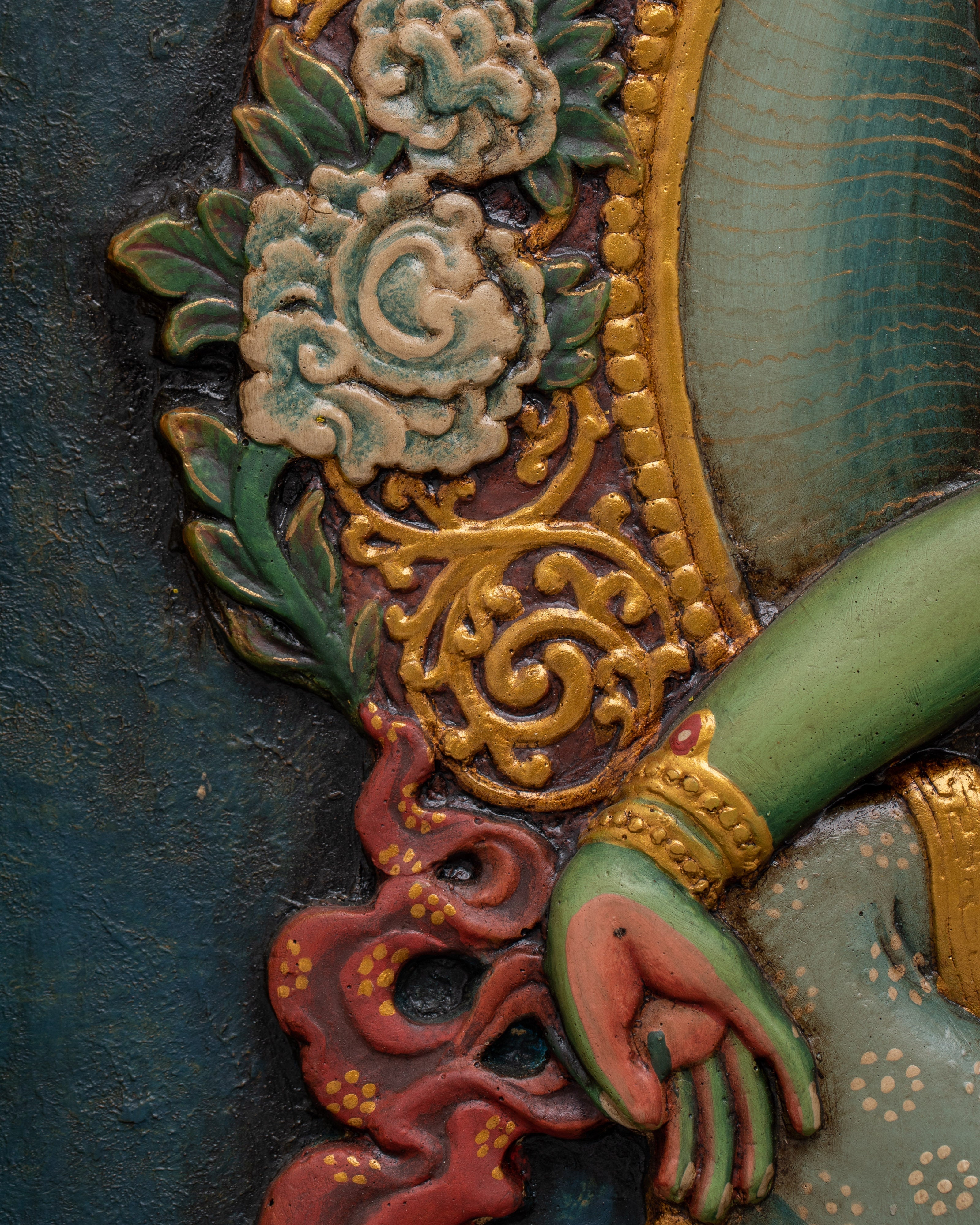 Goddess Green Tara Wall Hanging | Spiritual and Decorative Relief Art