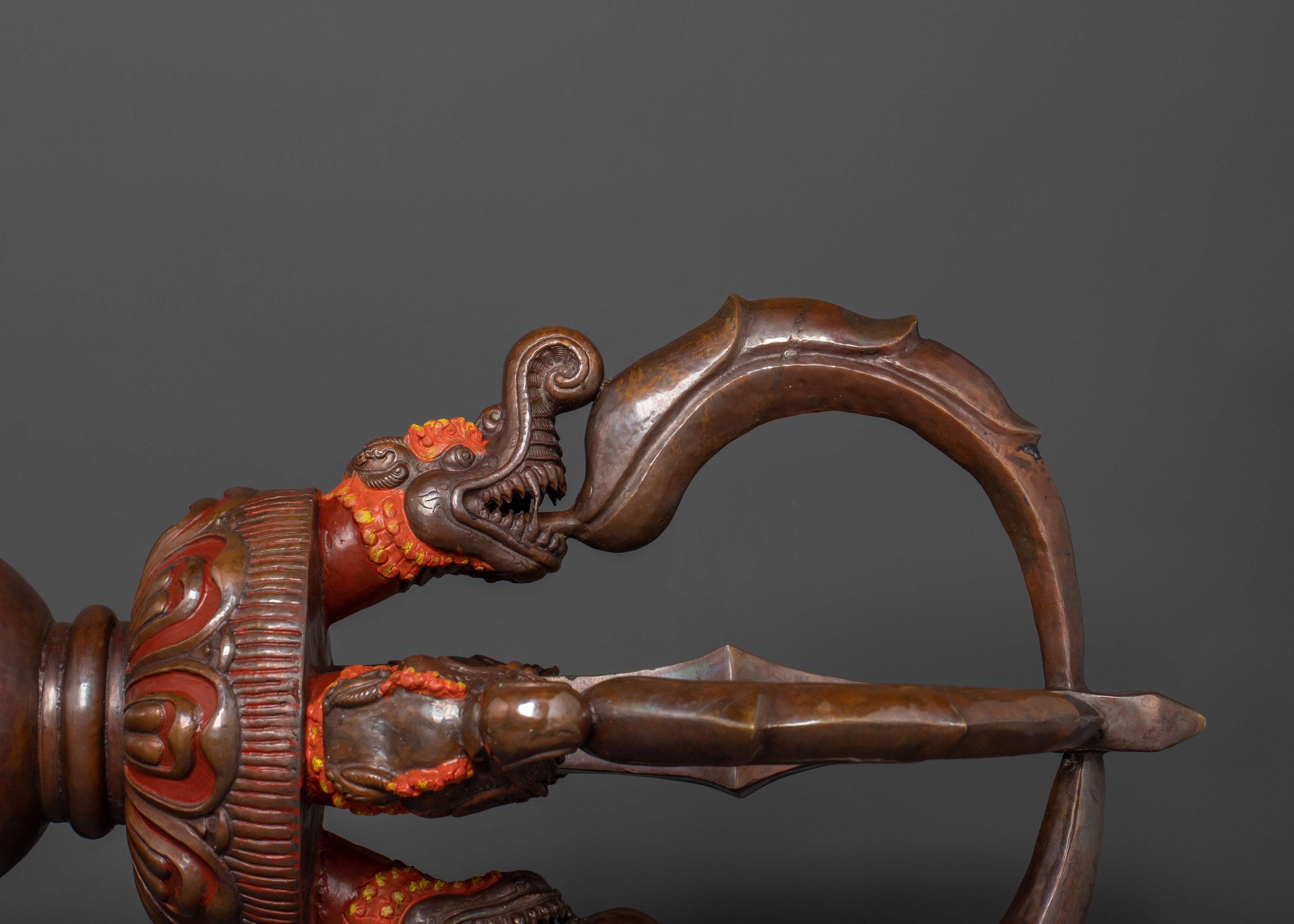 Sacred Oxidized Copper Vajra | Spiritual Protection Artifact