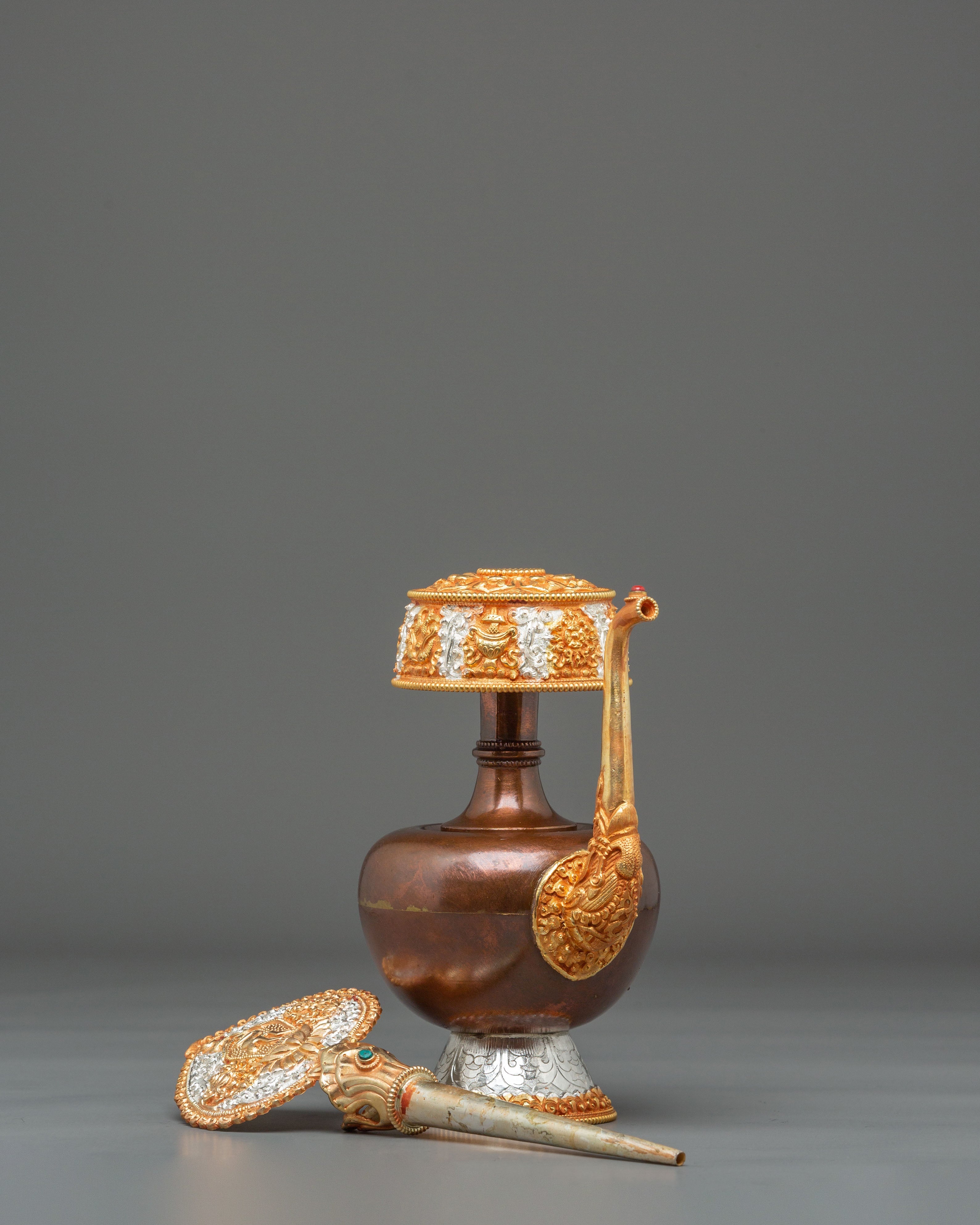 Buddhist Water Offering Bhumba Set | Sacred Ritual Vase for Blessings and Purification