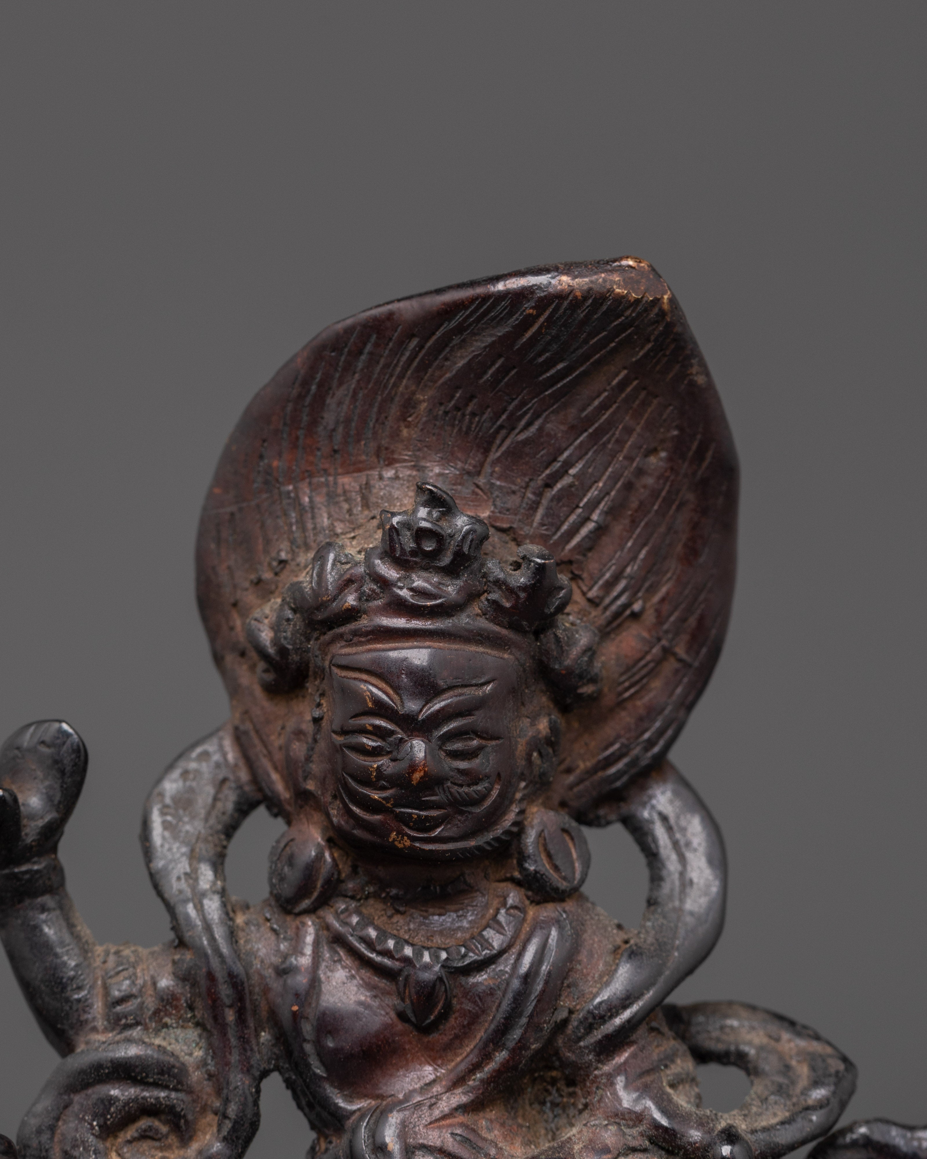 Oxidized Copper White Dzambhala Statue | Wealth and Abundance
