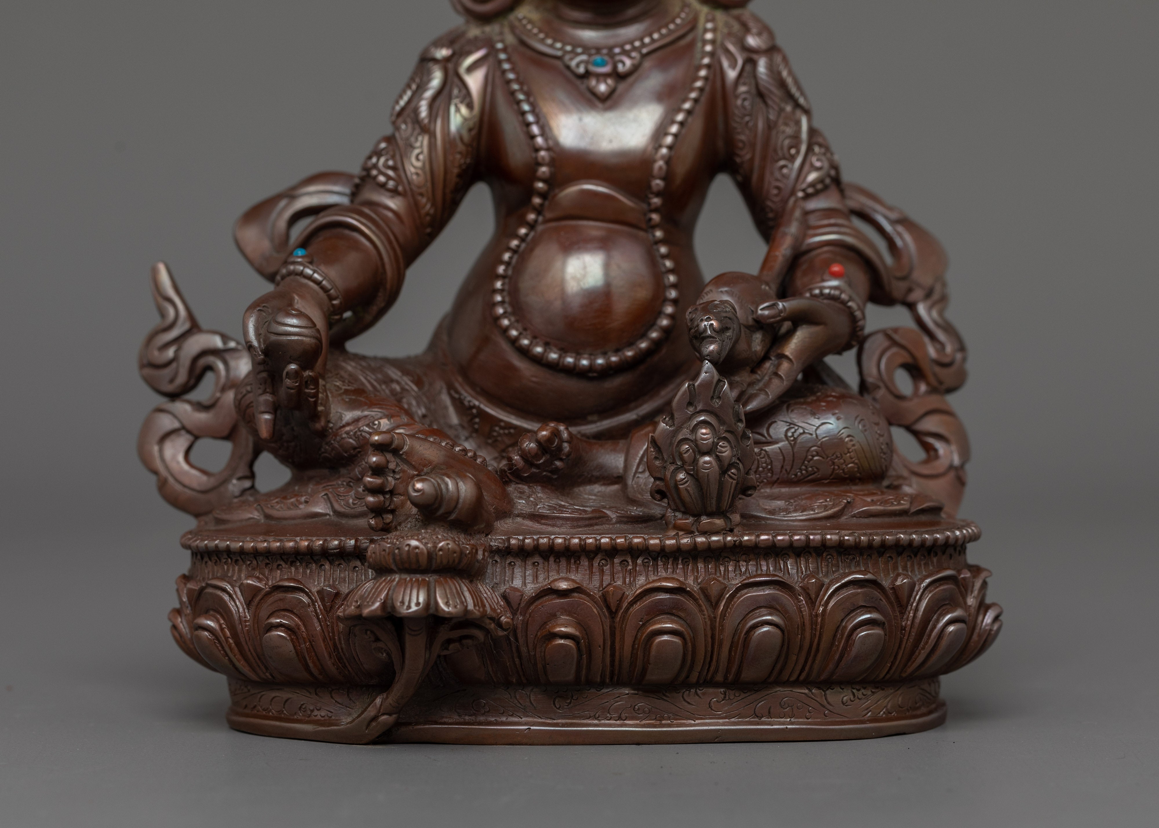 Dzambhala with Oxidized Body Statue | Bring Wealth and Prosperity
