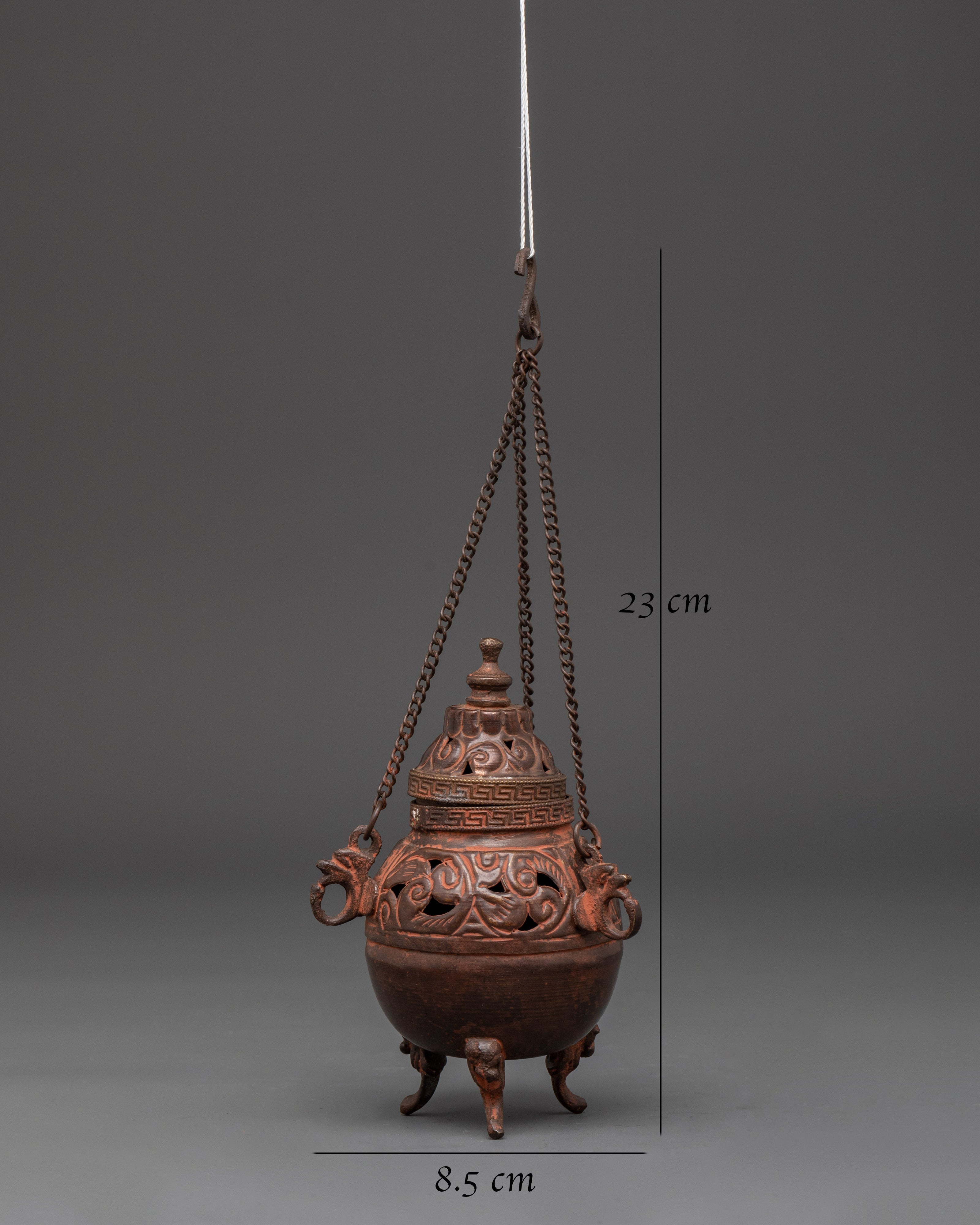 Himalayan Decorative Incense Burner | Handcrafted Oxidized Copper Censer
