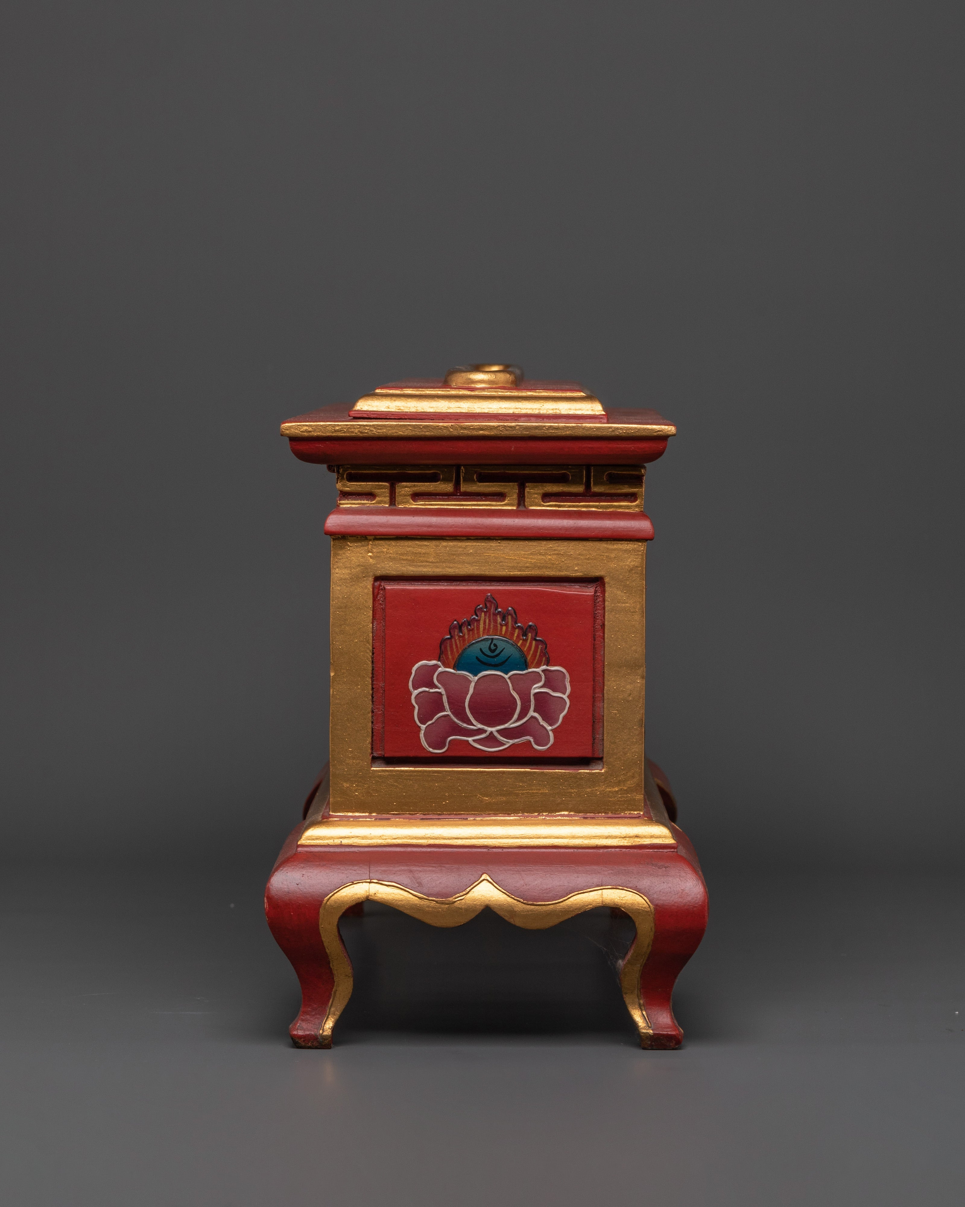 Tibetan Wooden Incense Burner | Buddhist Alter