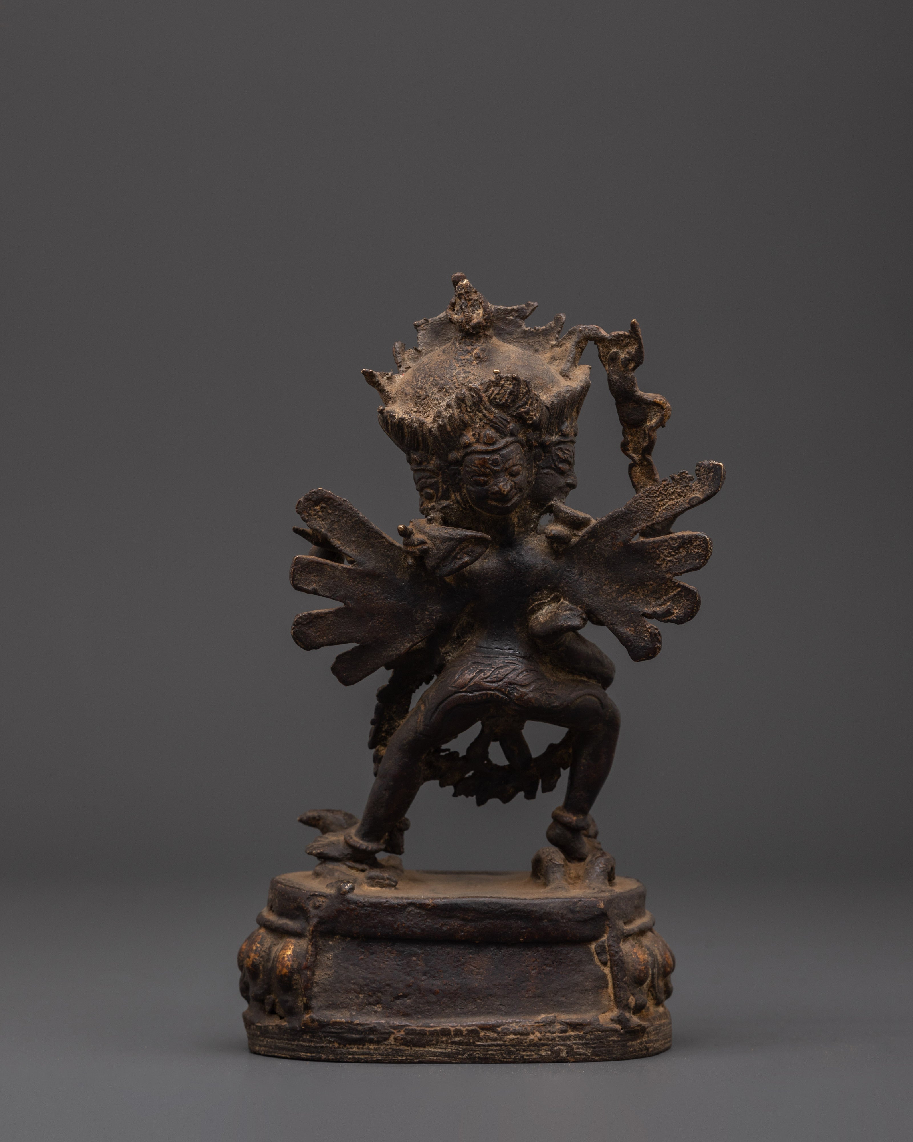 Handmade Hayagriva Yab-Yum Sculpture | Oxidized Copper Buddhist Statue