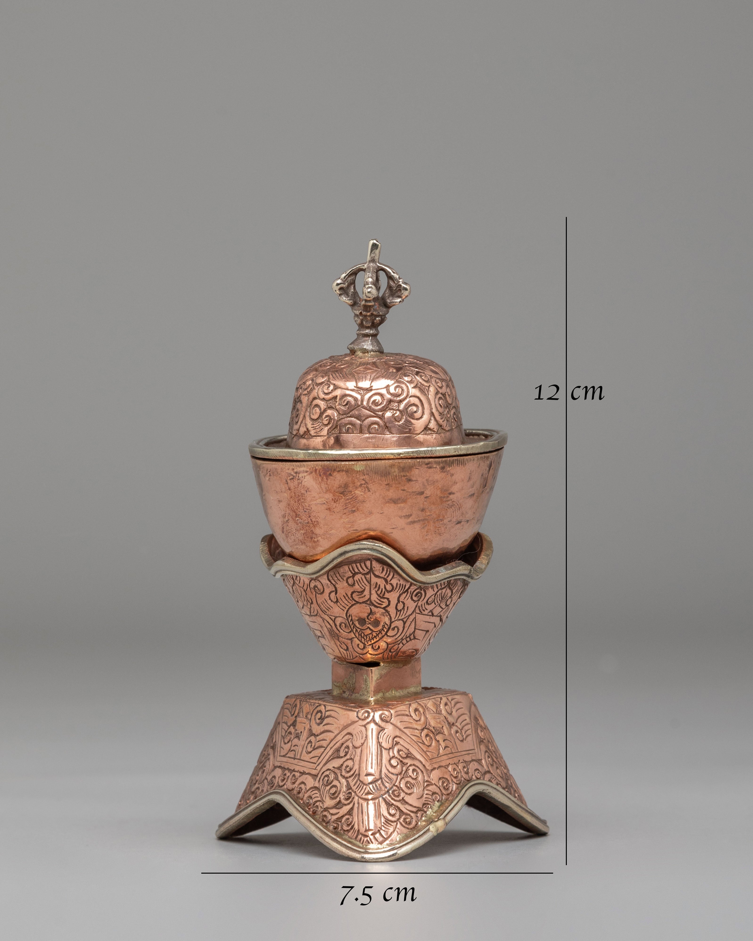 Handcrafted Kapala Ritual Tool | Tibetan Copper Skull Bowl