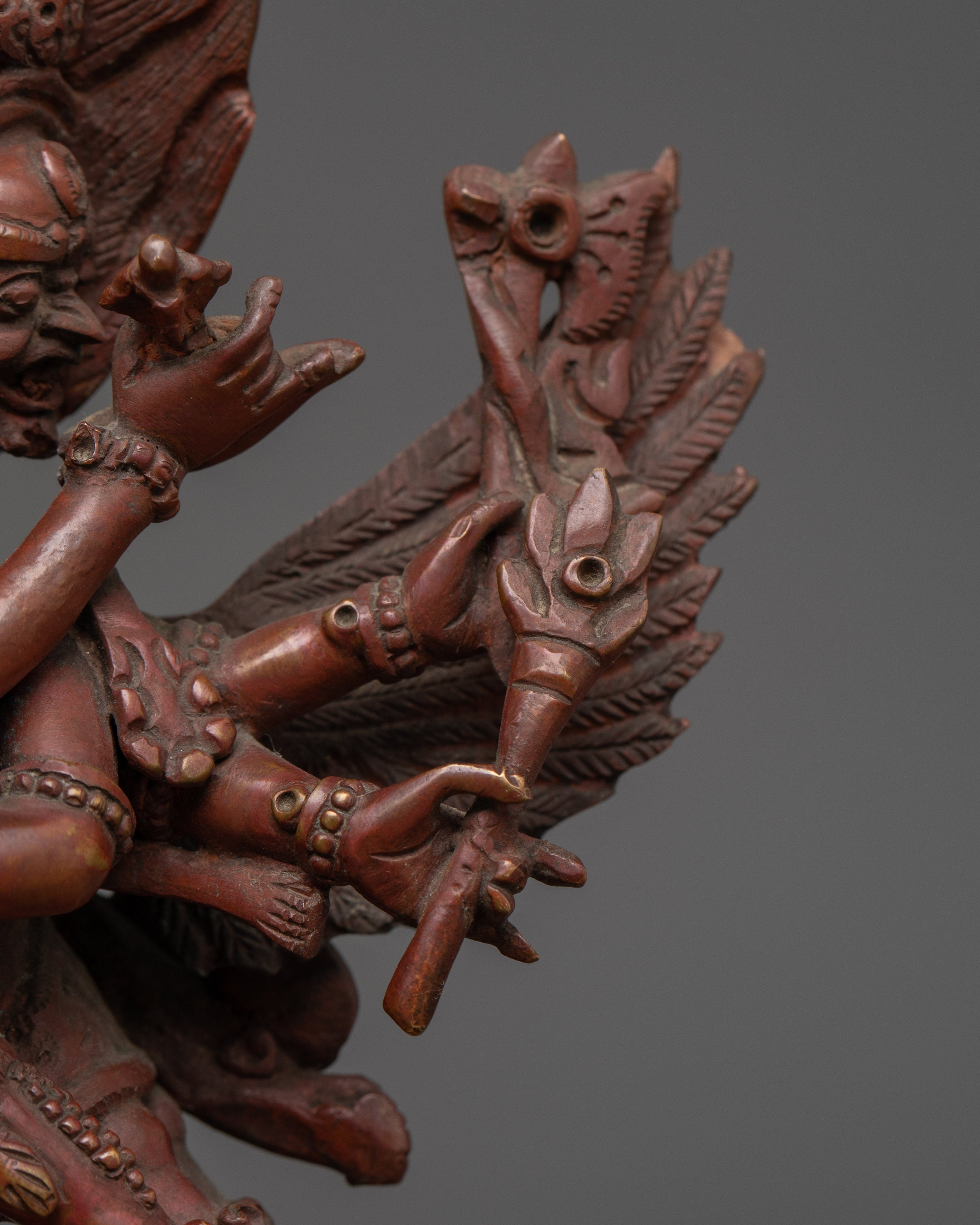Hayagriva Statue in Oxidized Copper | Fierce Guardian Deity