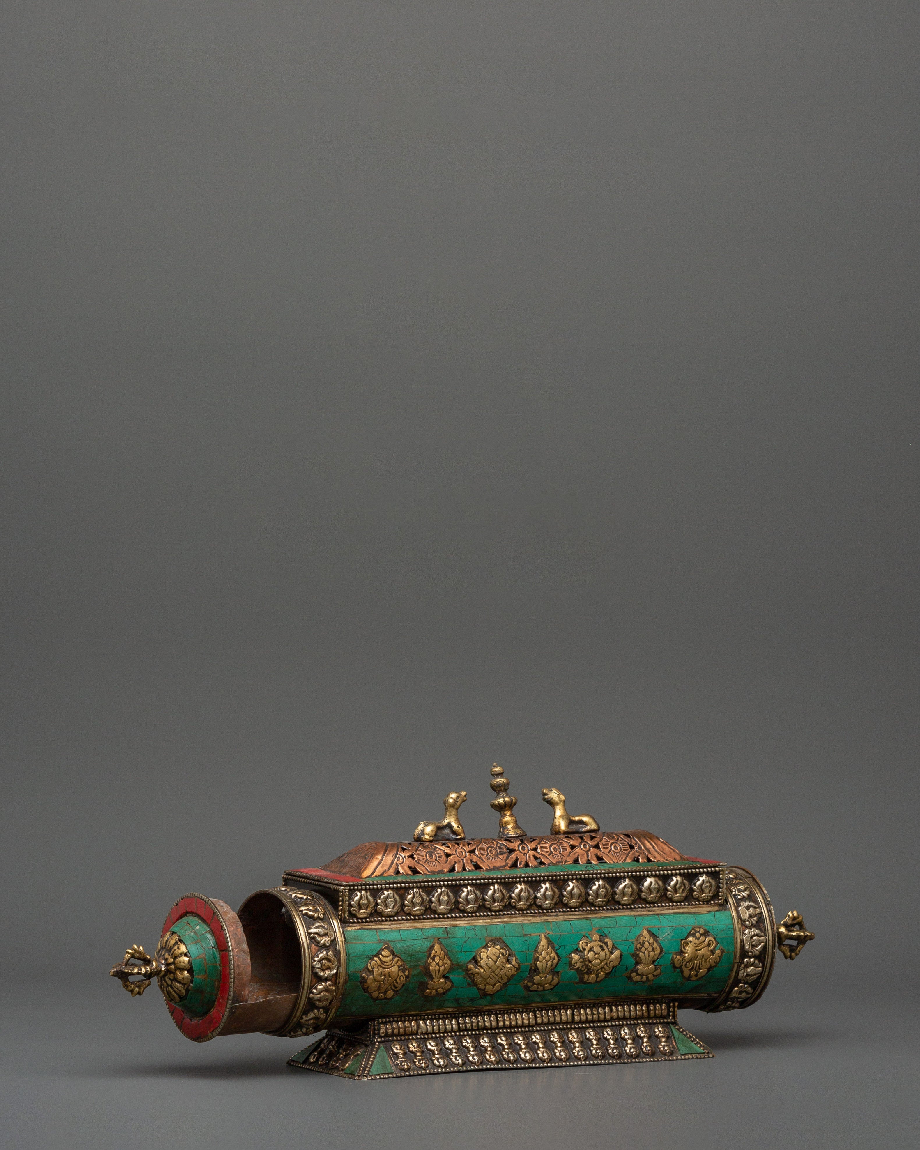 Incense Burner with Guardian Lion | Tibetan Buddhist Ritual Incense Stick Holder
