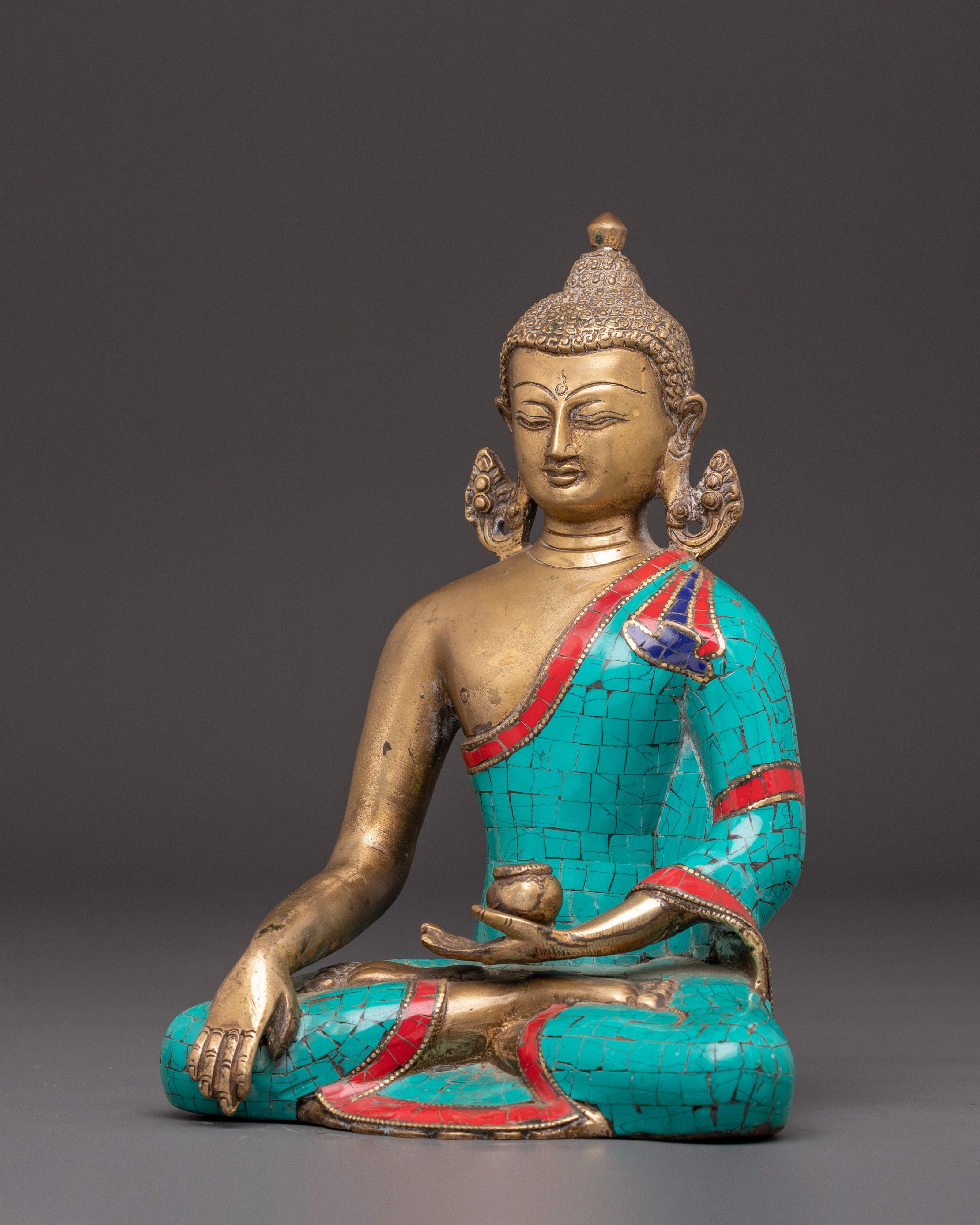 Sacred Buddha Shakyamuni Himalayan Statue | Brass Shakyamuni Buddha Art
