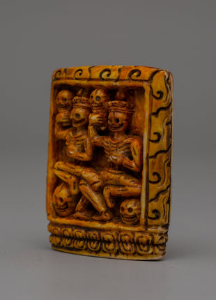Chitipati Bone Carving | 5.3cm Handmade Tibetan Art